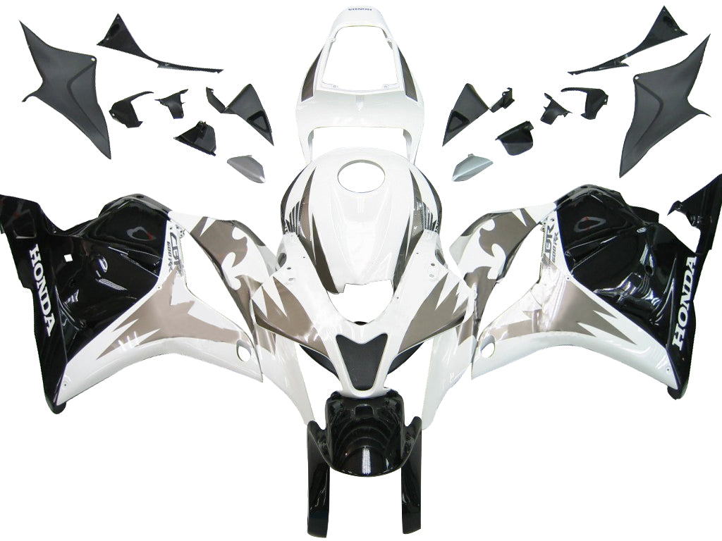 2009-2012 Honda CBR 600 RR White Silver Black Tribal Racing Fairings Generic