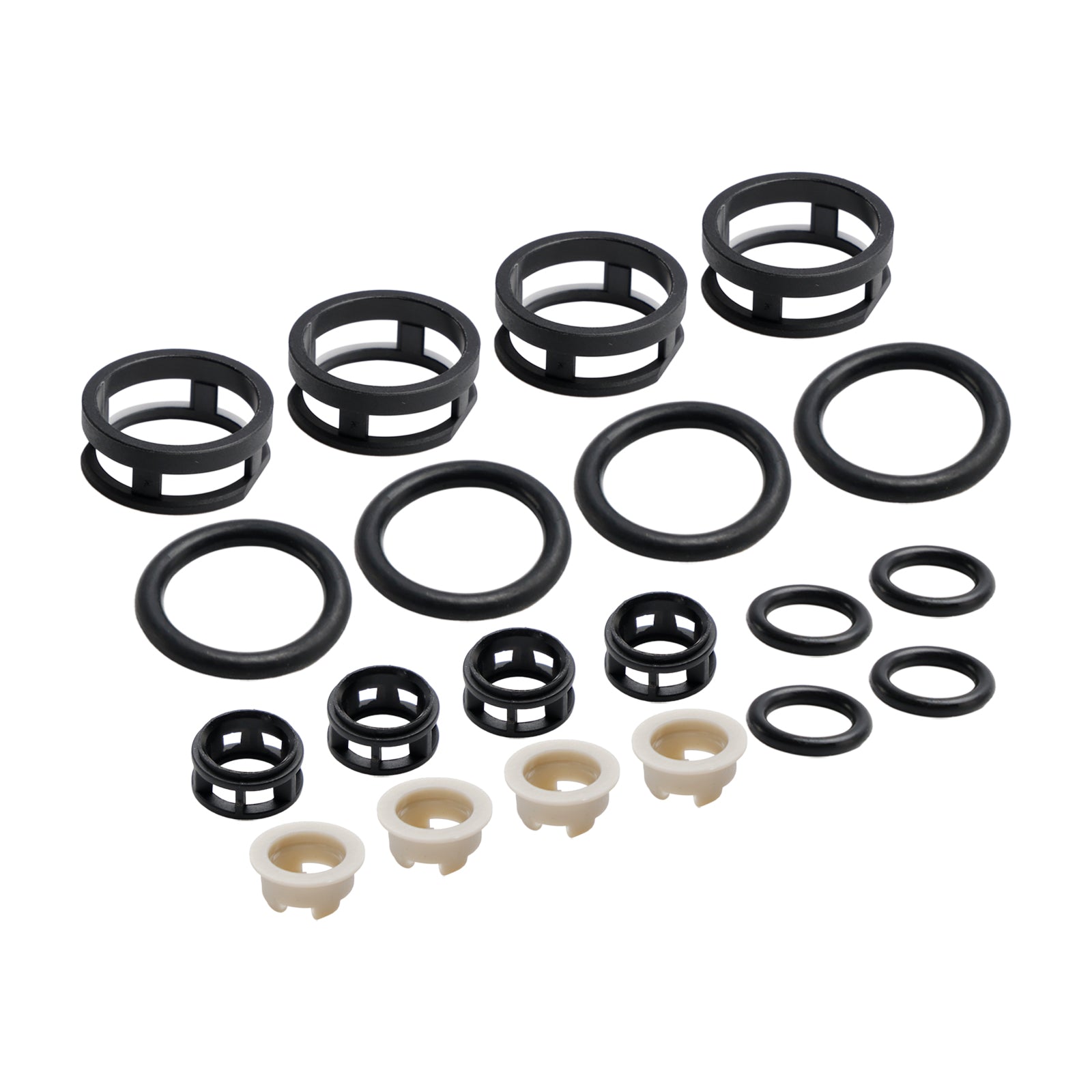 Nissan JECS - Altima / Sentra / Infiniti / G20 V4 4PCS Side Feed Fuel Injector Repair Kit Filters Seals O-Rings Pintle Caps