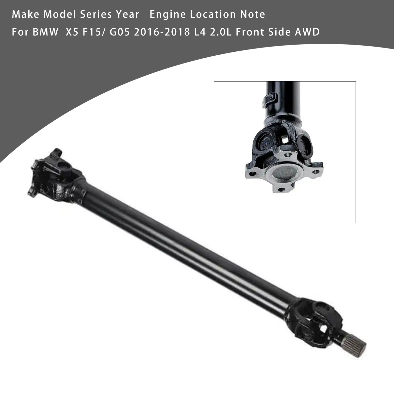2016-2018 BMW X5 L4 2.0L AWD eje de transmisión delantero 26209425908