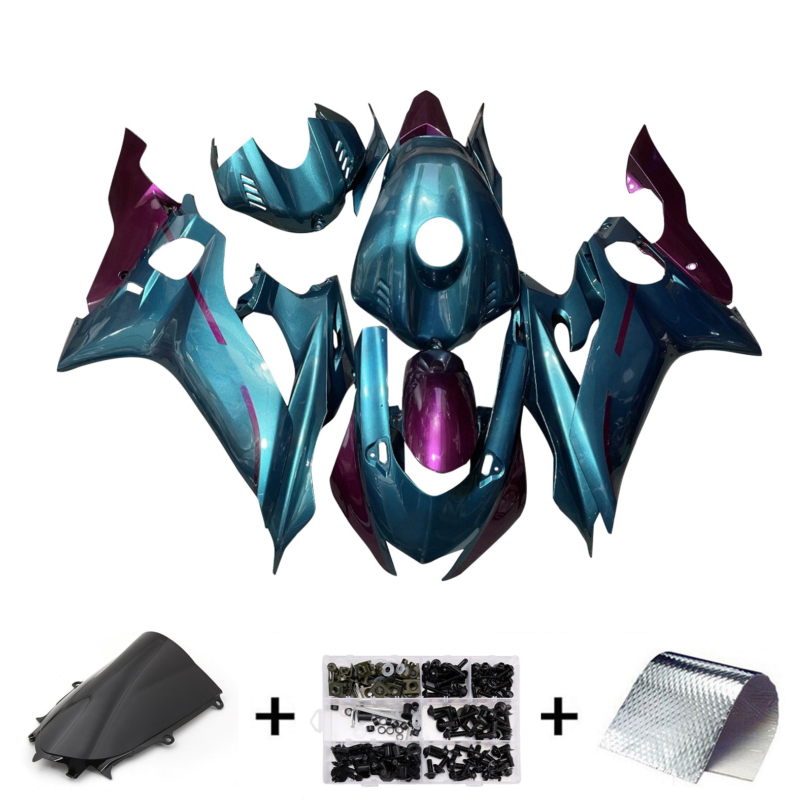 Kit de carenado de inyección, carrocería de plástico ABS apto para Yamaha YZF-R6 2017-2023