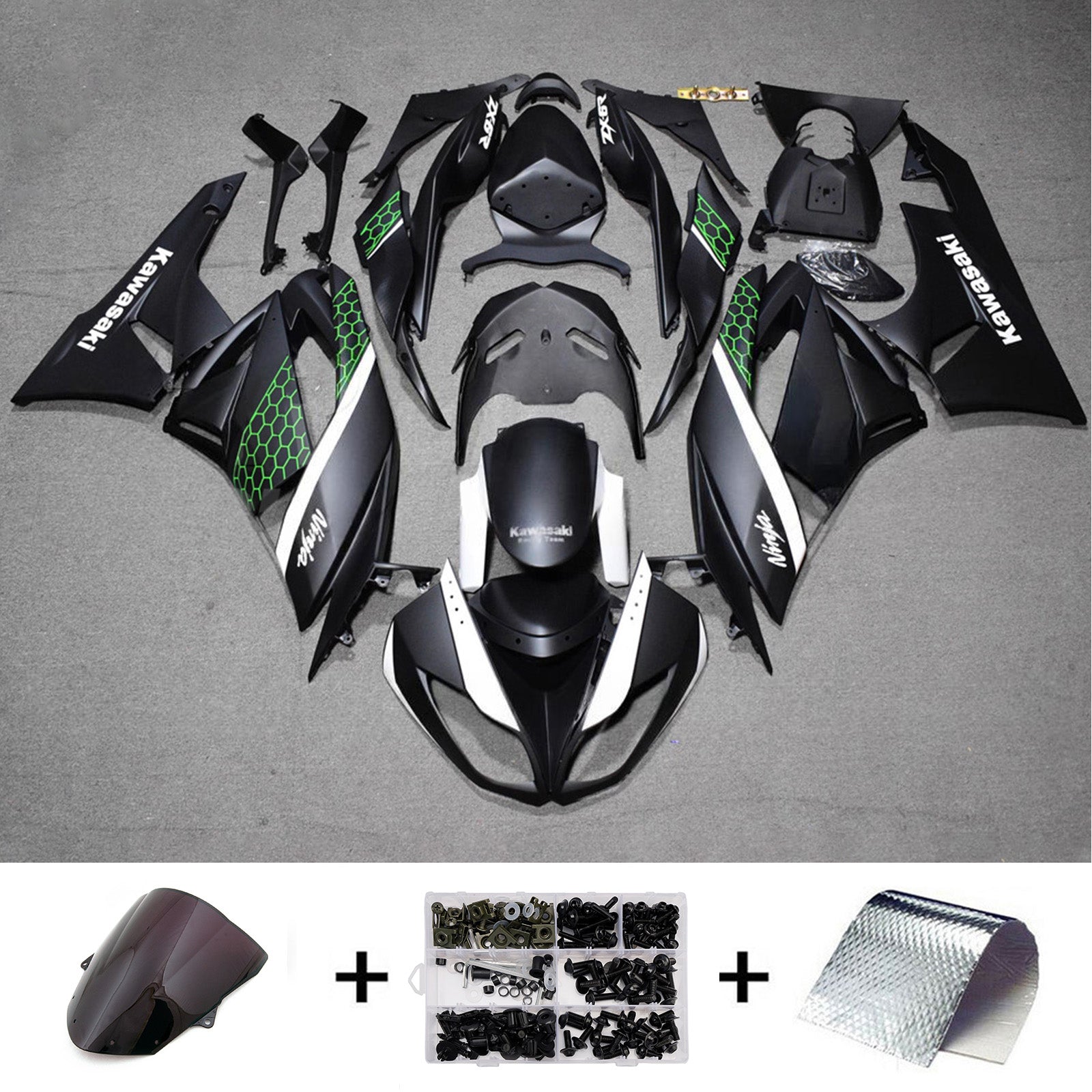 Kit carena iniezione carrozzeria in plastica ABS adatta per Kawasaki ZX6R 636 2009-2012