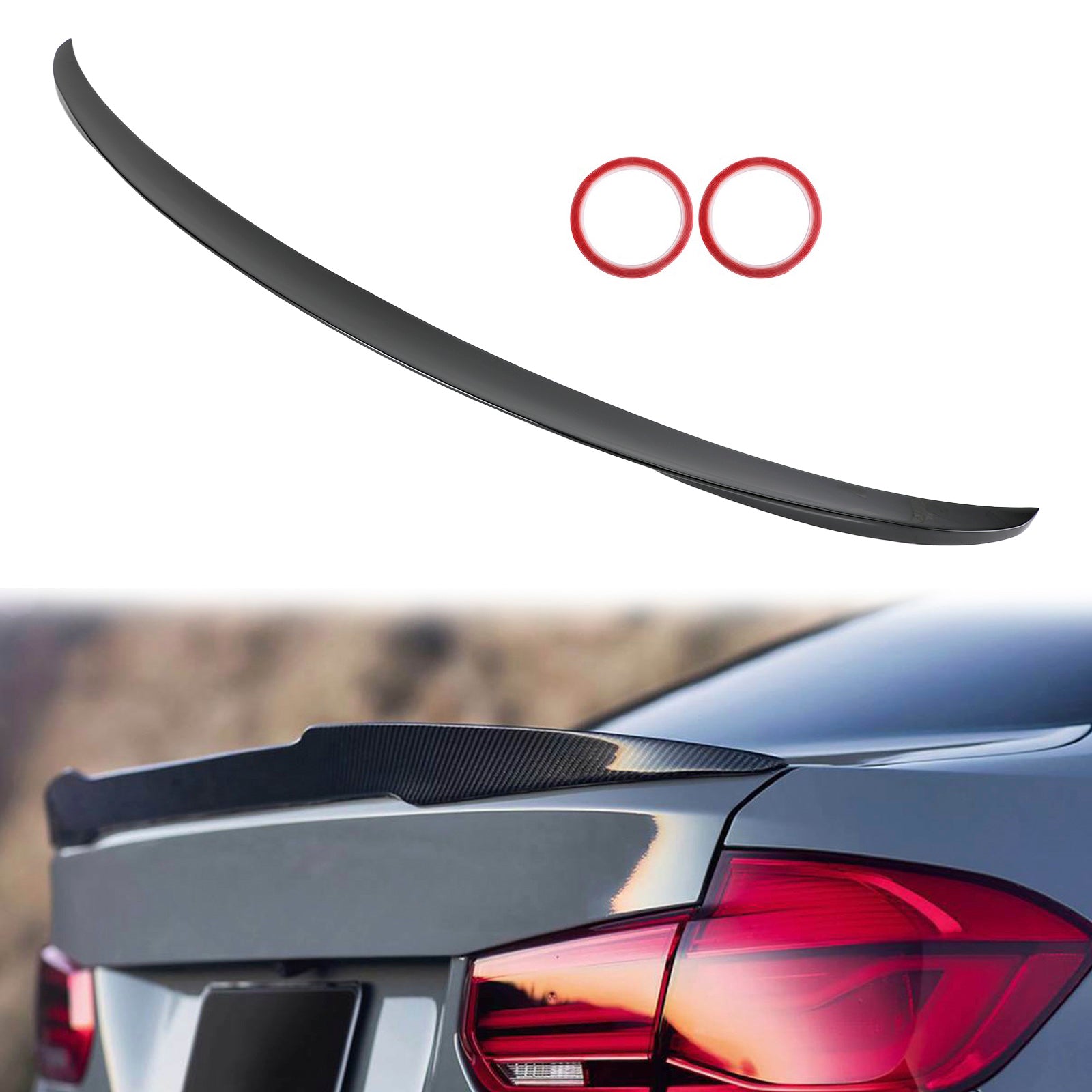 P Style Rear Trunk Spoiler Wing Fit BMW 3 Series F30 F35 2012-2019 Gloss Black