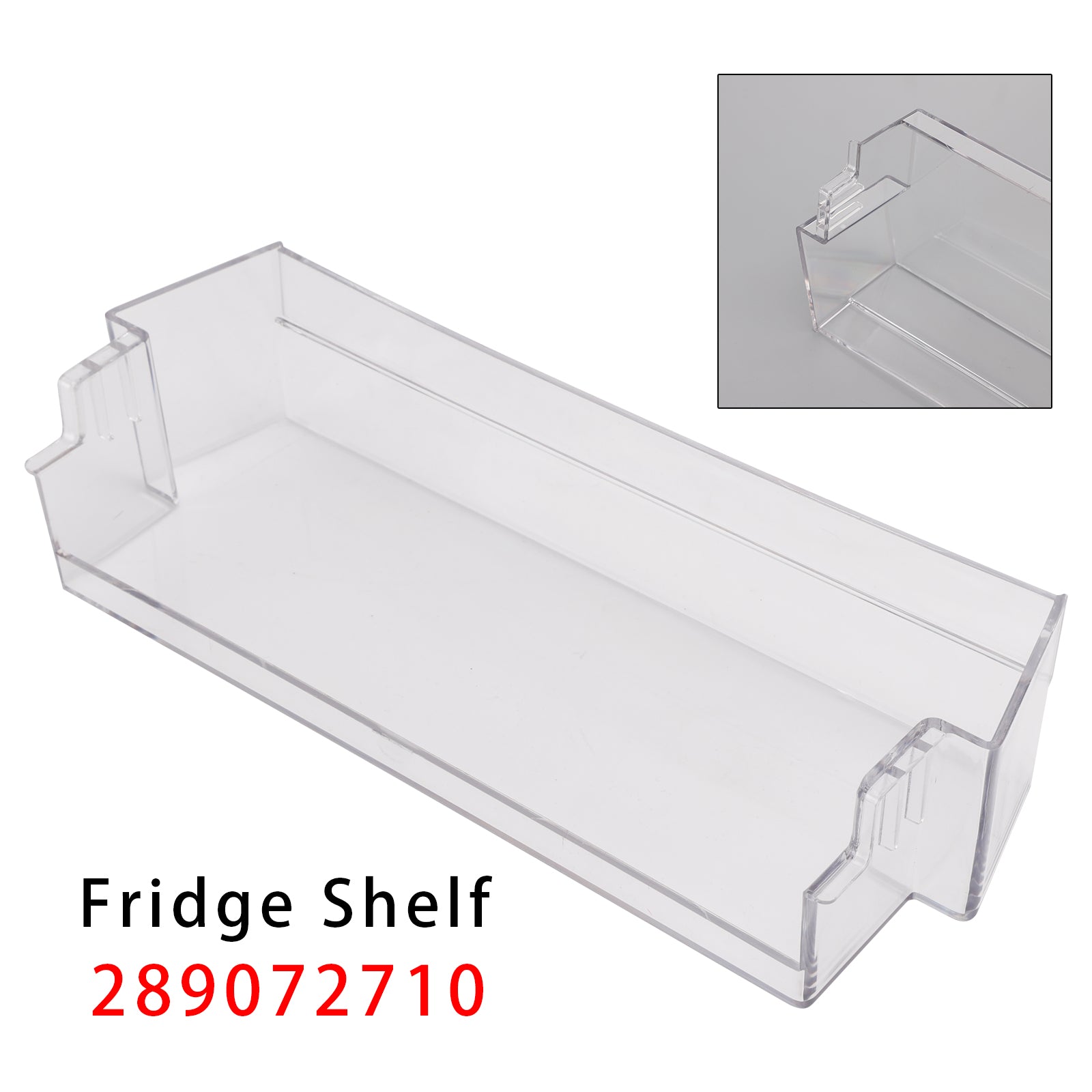 Fridge Shelf Grey Clear Middle or top Door Bin 306mm 289072710 For Caravan