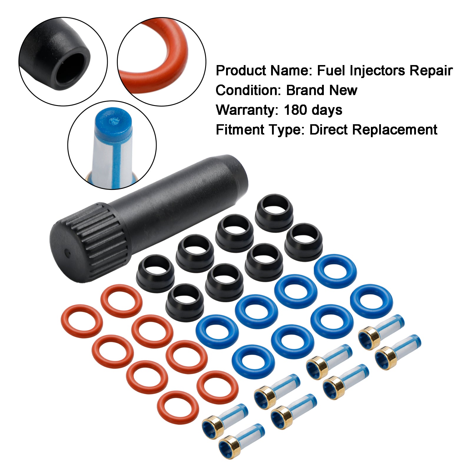 GMC Sierra 1500 2500 3500 Fuel Injector Repair Seal Kit Fit Chevy Silverado FJ315 FJ10062