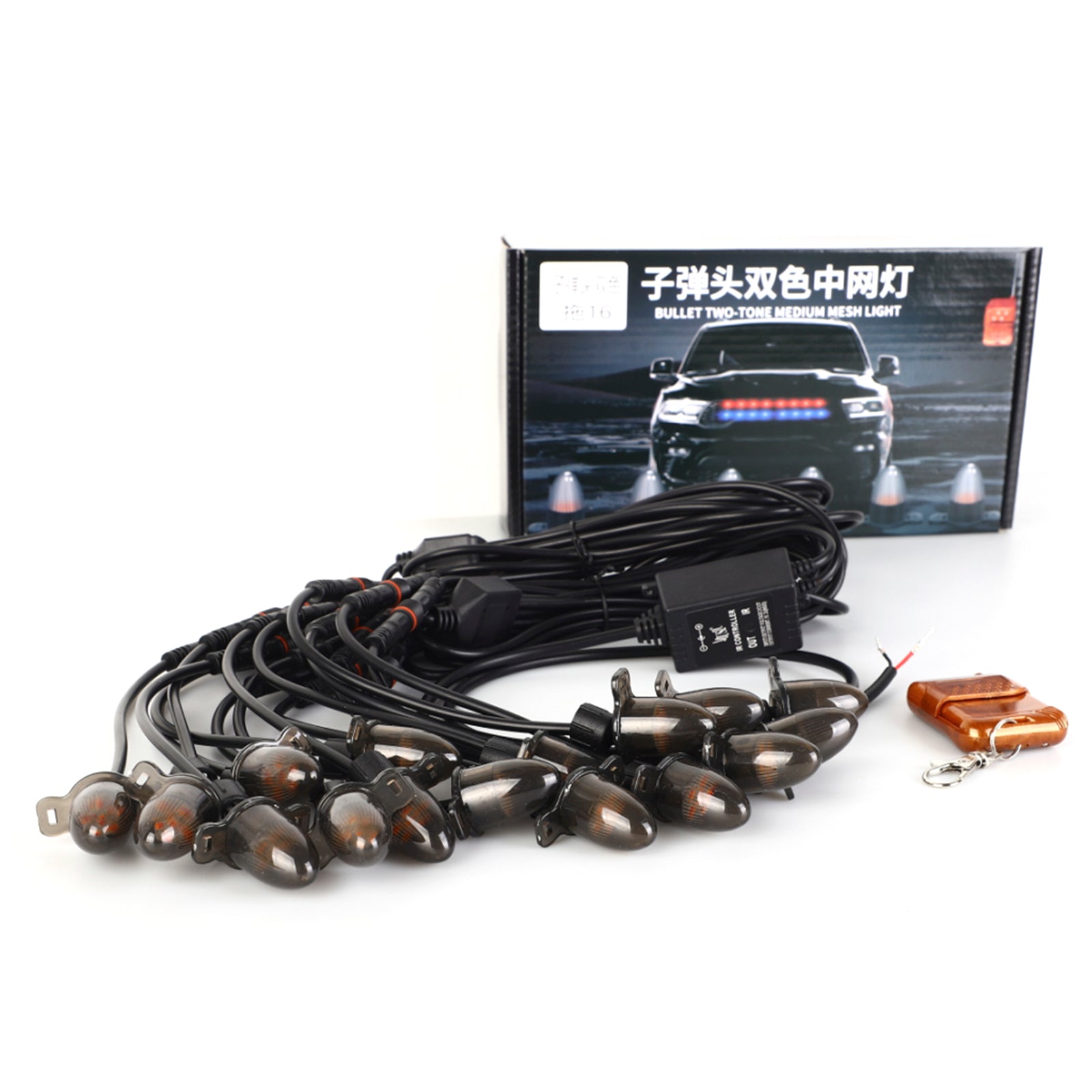 16pcs grade frontal LED de iluminação piscando a cabeça da cabeça para carro universal