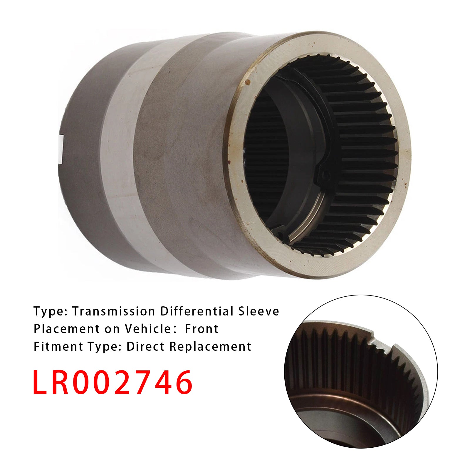 Sleeve différentiel de transmission LR002746 pour Freelander2/Evoque 2006-2016