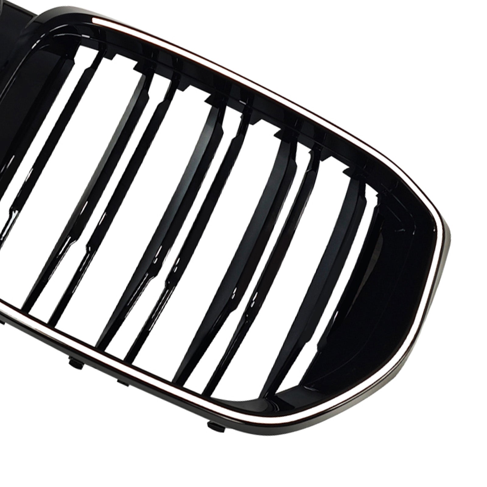 Black Front Bumper Grille Grill Fit BMW G05 LCI X5 2024+ Double Line W/LED