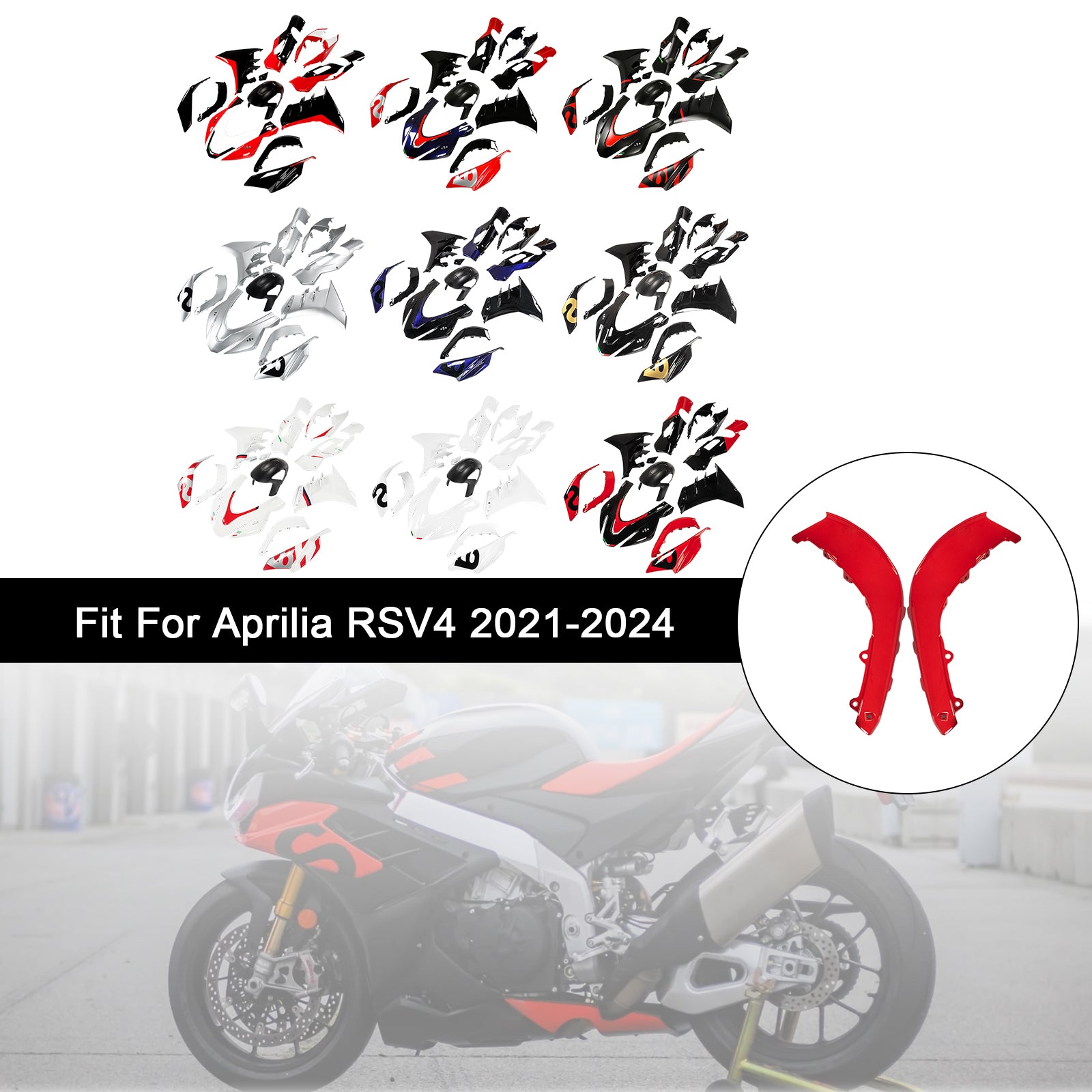 Injeção ABS Kit de carenagem de plástico de plástico para Aprilia RSV4 2021-2024