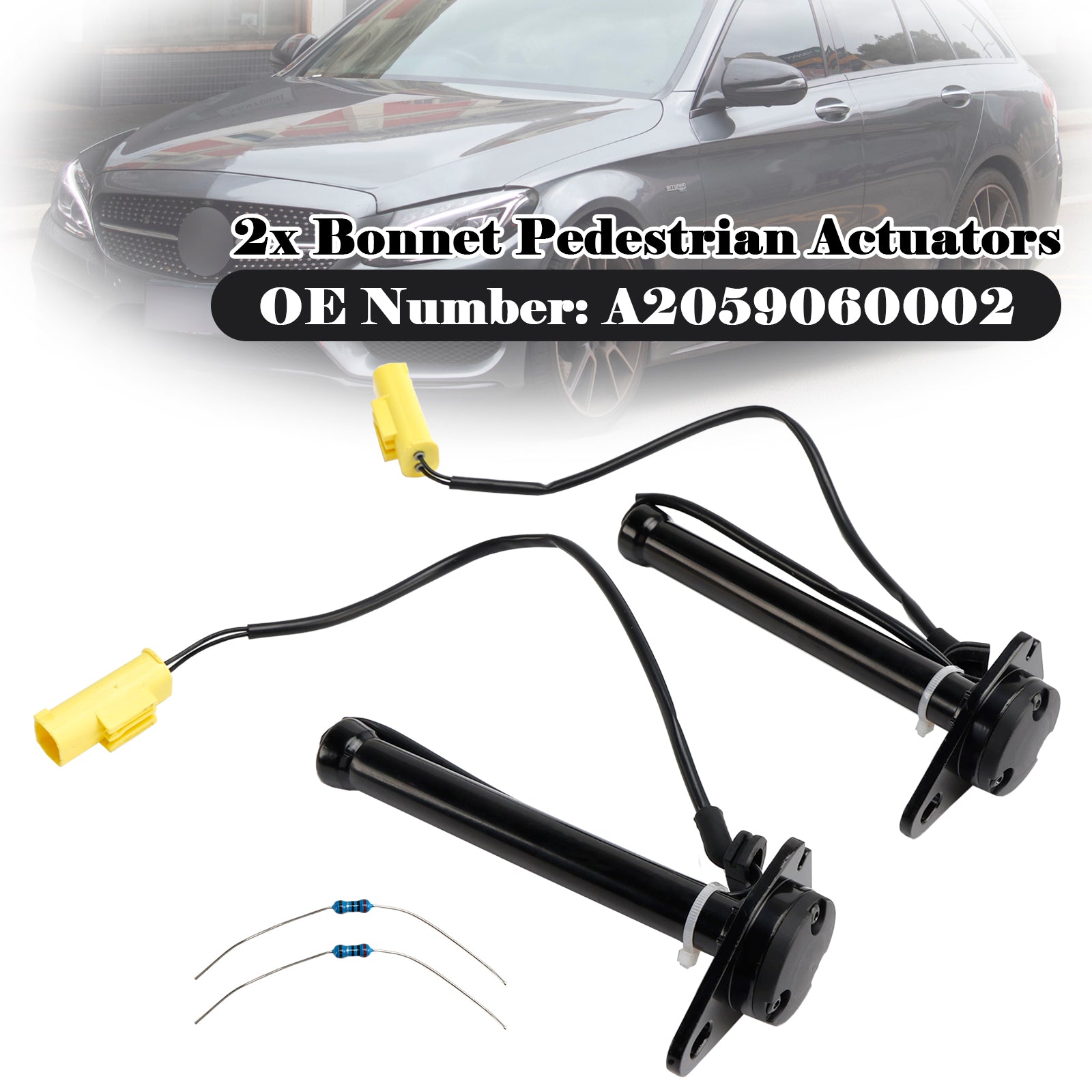 Mercedes C-Klasse 2014-2019 W205 2x Motorkap Voetgangers Actuators A2059060002