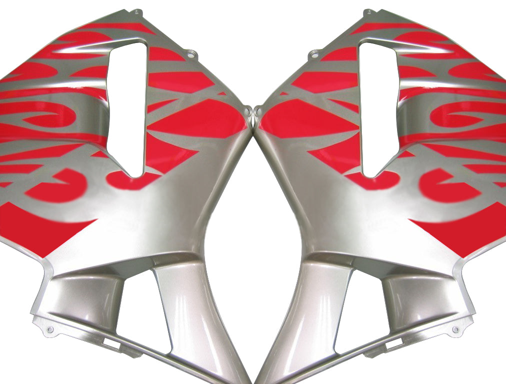 2005-2006 Honda CBR 600 RR Silver & Red Tribal Racing Fairings Generic