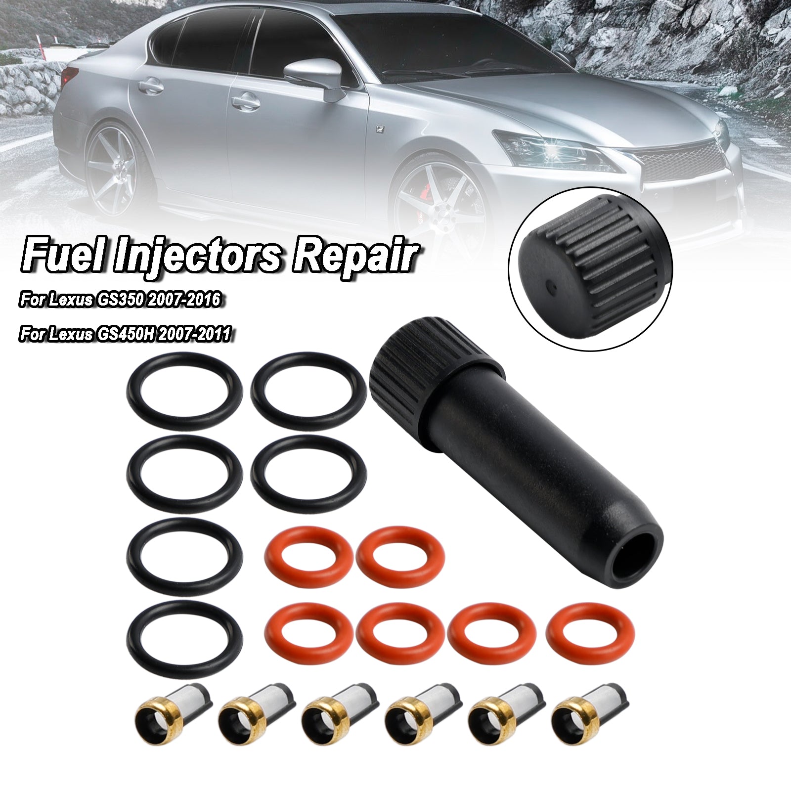 Kit de vedação de reparo de injetor de combustível 6PCS FJ786 Fit Lexus IS350 GS350 GS450h IS