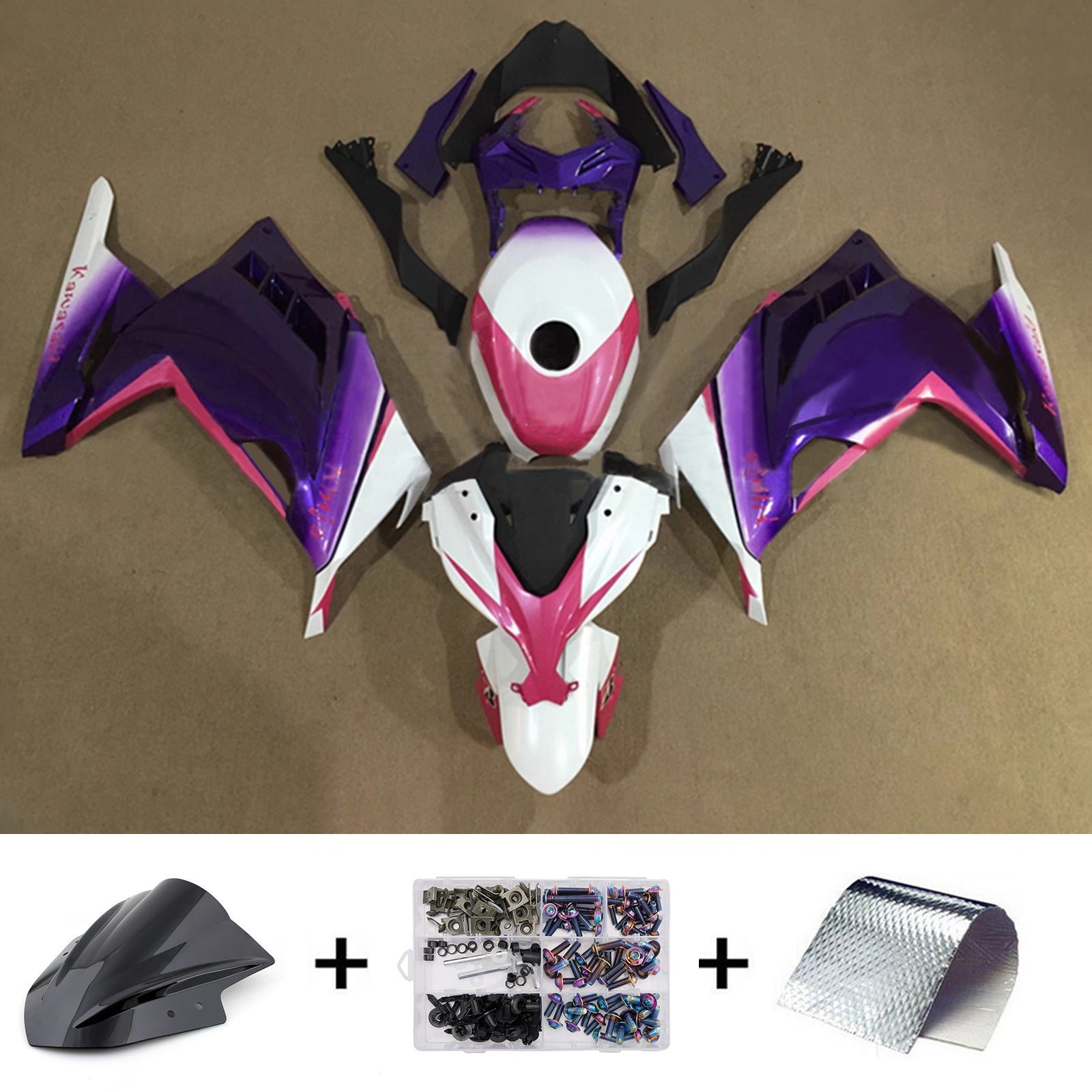 Kit carena iniezione carrozzeria in plastica ABS adatta per Kawasaki EX300 Ninja 300 2013-2024