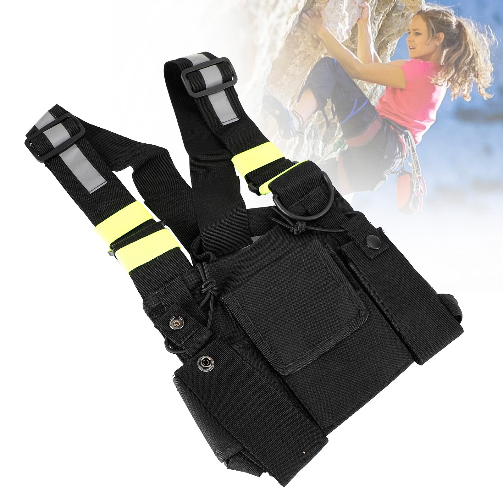 Nouveau Sac de harnais de poitrine tactique pour les opérations sur le terrain Radio Fluorescent