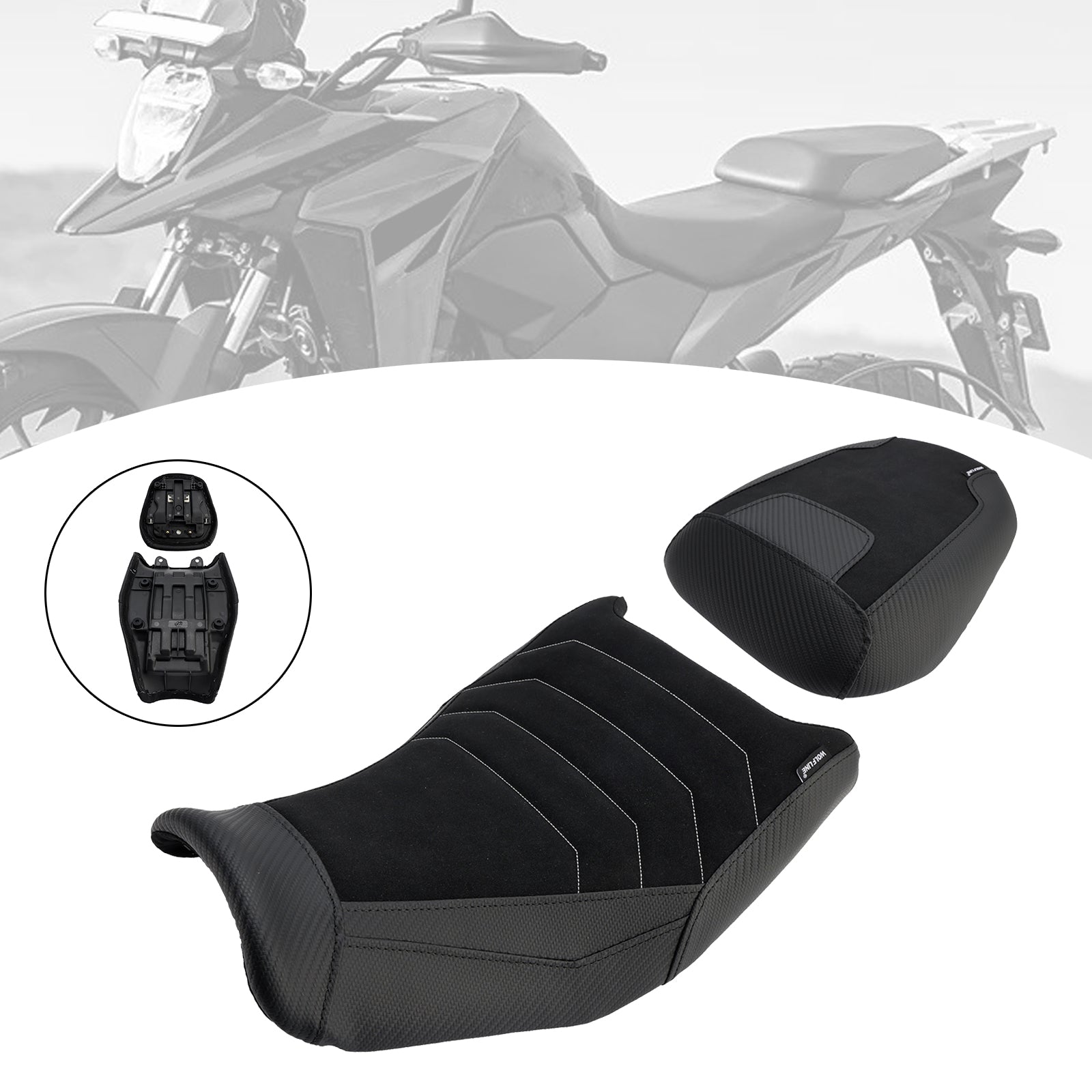 Lower Front W/ Rear Seat Driver Pillion Black For Suzuki V-Strom250Sx 2024-2025