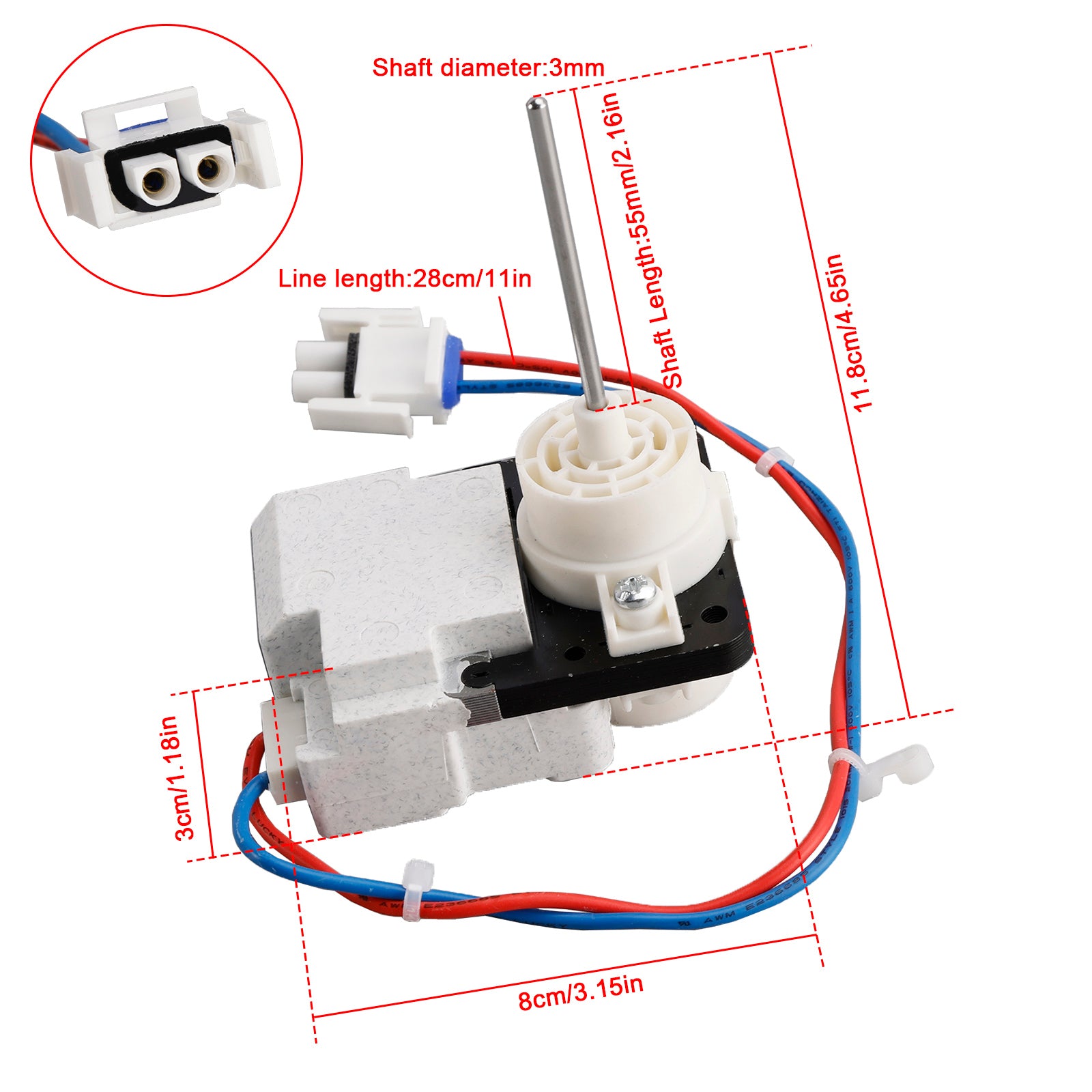 294D1233P002 WR01F04574 Koelkast Verdamper Condensorventilatormotor voor MABE