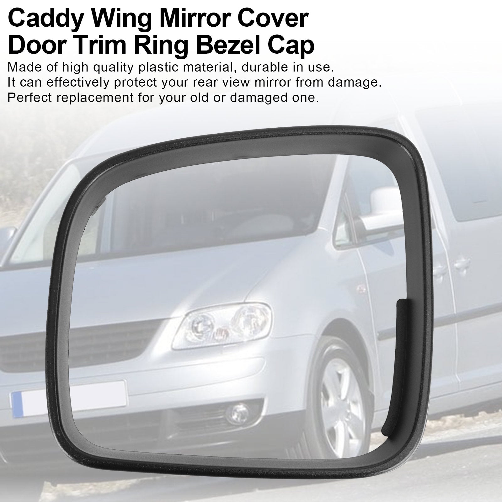 Couvercle de rétroviseur d'aile Caddy, garniture de porte, capuchon de lunette pour VW Transporter T5-gauche