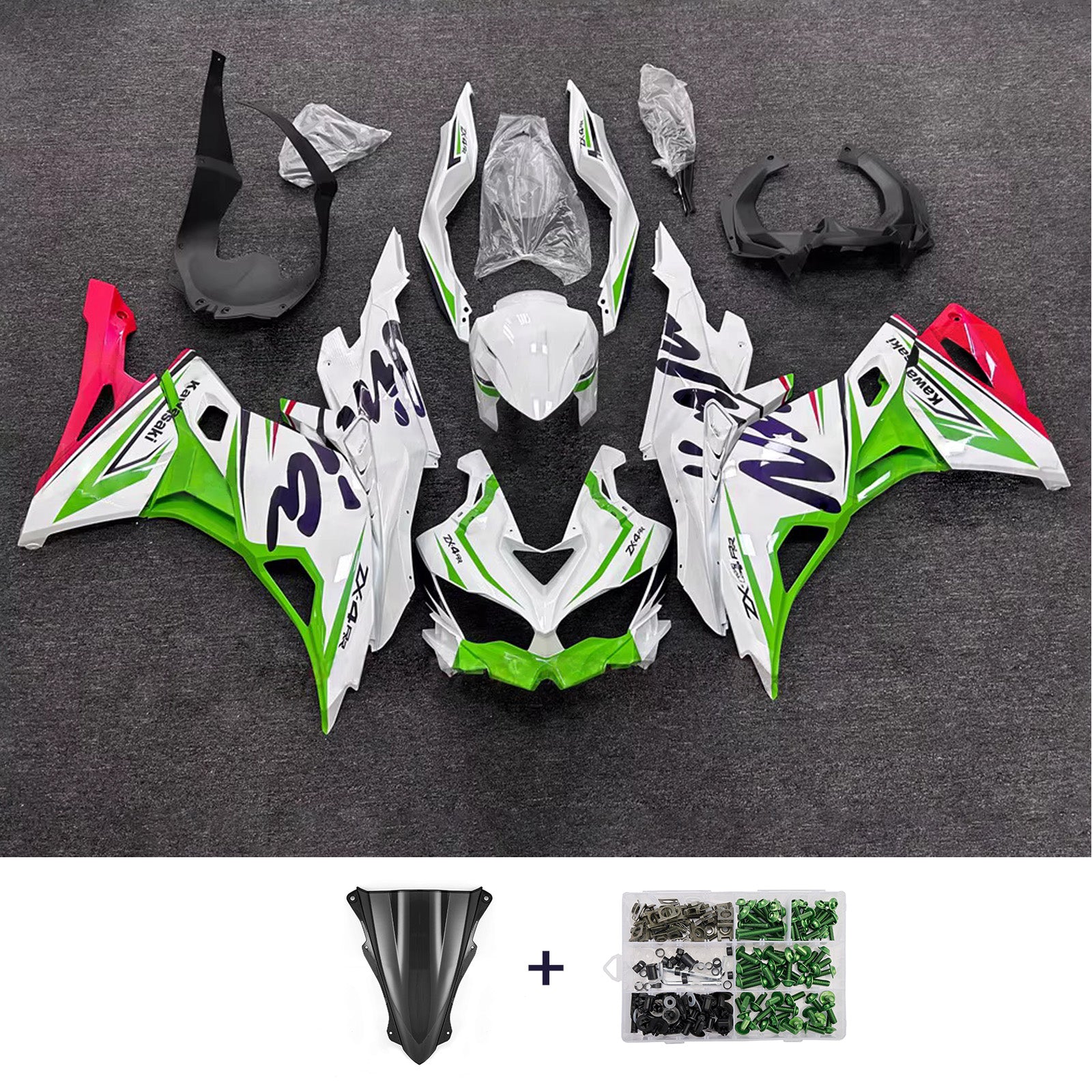 Kit carenatura iniezione adatto per Kawasaki Ninja ZX-25R ZX-4R ZX-4RR 2019-2025