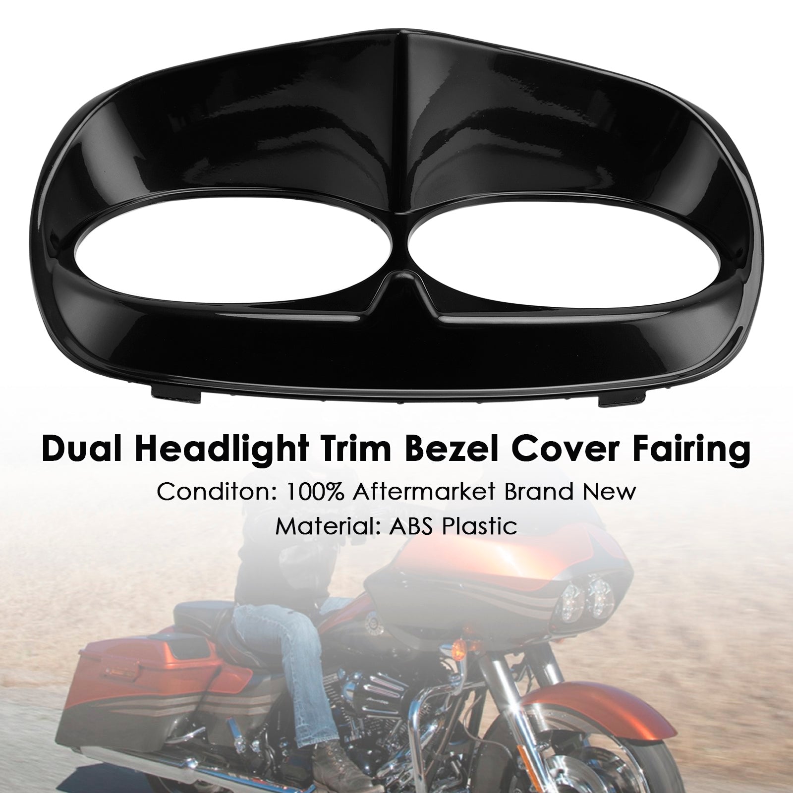 Dual Headlight Trim Bezel Cover Fairing For Road Glide 1998-2013