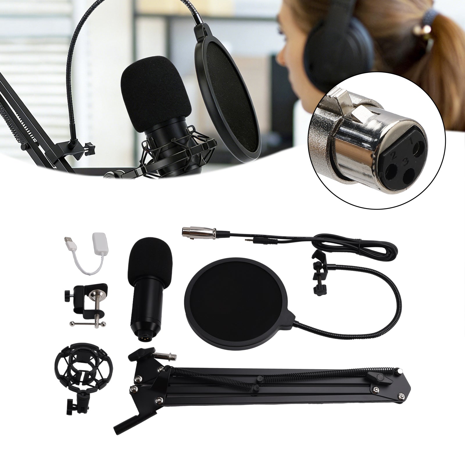 Microphone à condensateur USB BM800, Kit de Microphone de Studio PC pour chant et Streaming