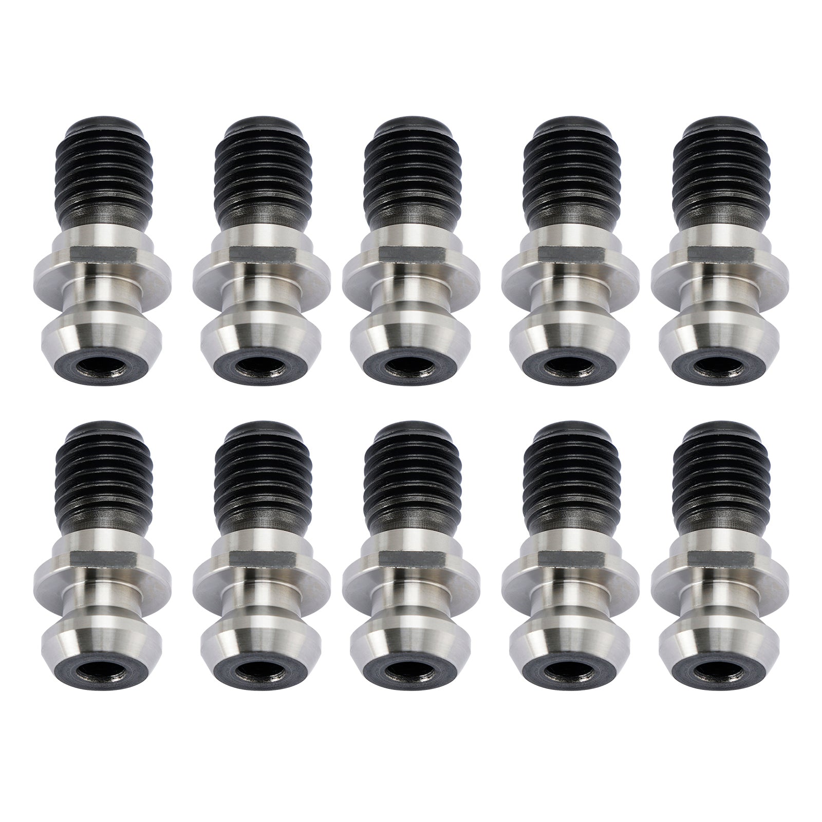 10 Pcs CAT40 45° 0.740" Pull Stud Retention Knob Fits Mazak Fadal CNC Silver