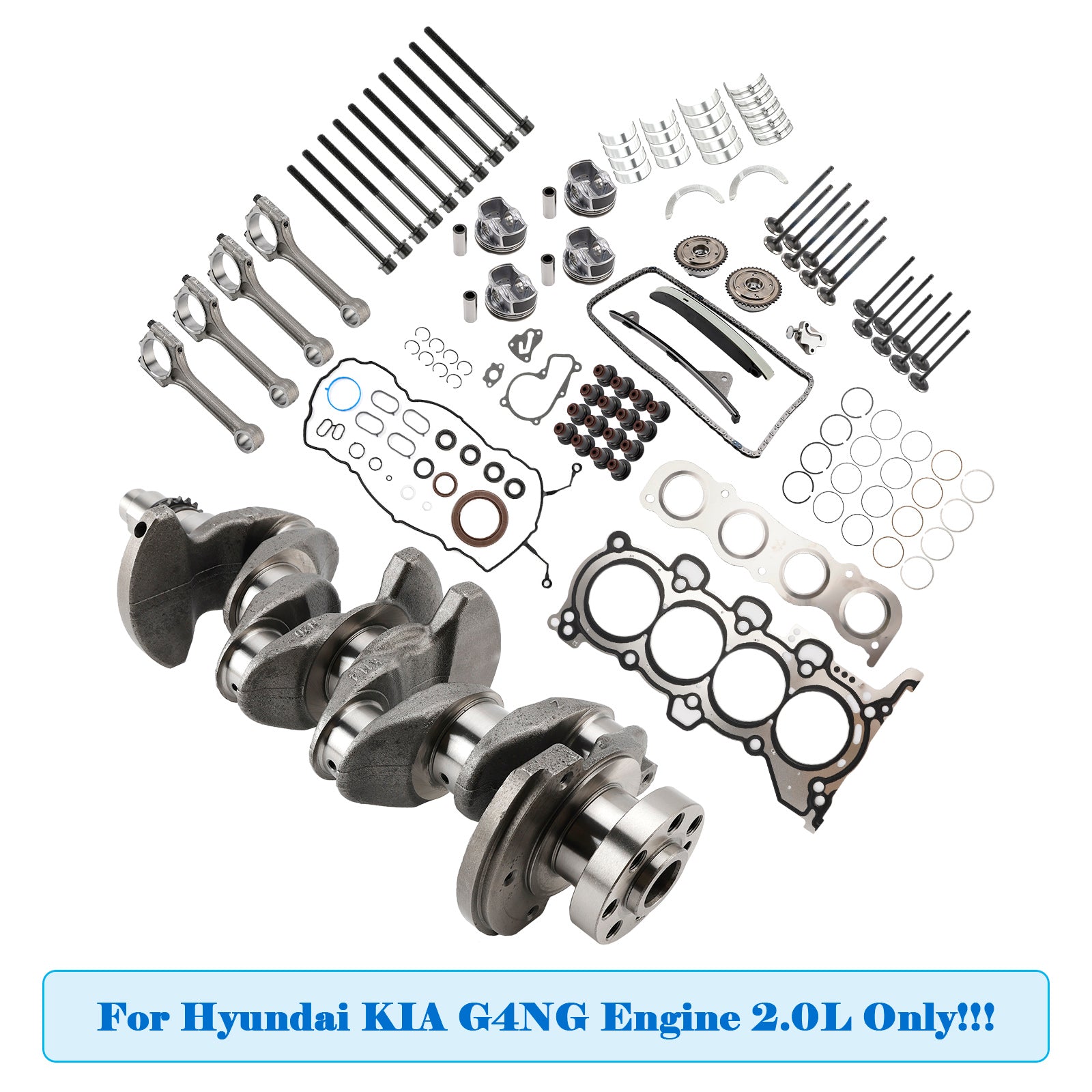 Hyundai Kia G4NG 2.0L motorrevisie-revisieset met krukasstangentiming