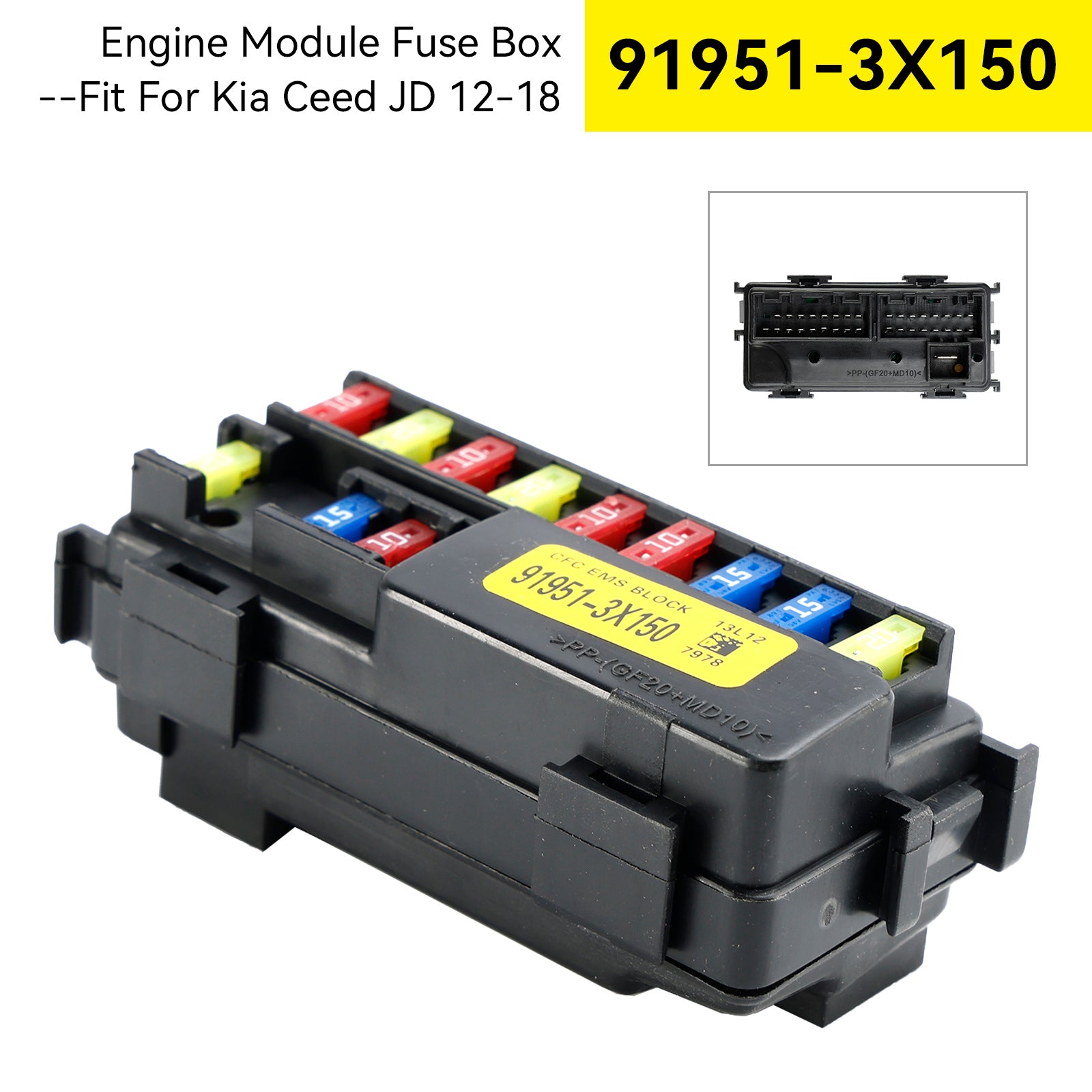 2012-2018 Kia Ceed JD Engine Module Fuse Box 91951-3X150