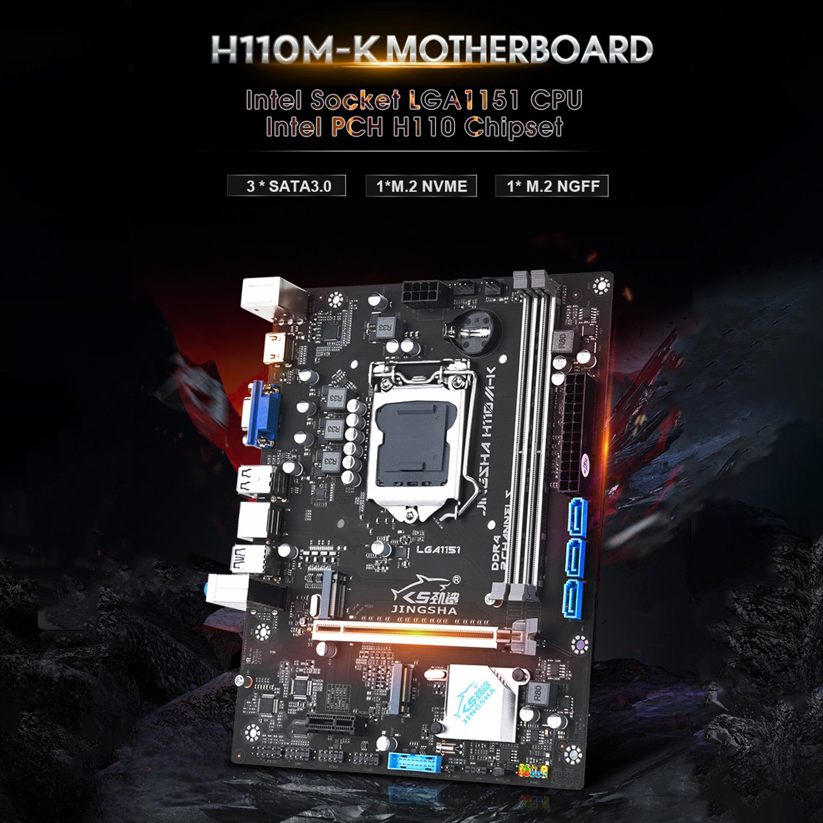 Carte mère H110M-K mémoire DDR4 LGA-1151 double carte graphique intégrée M.2