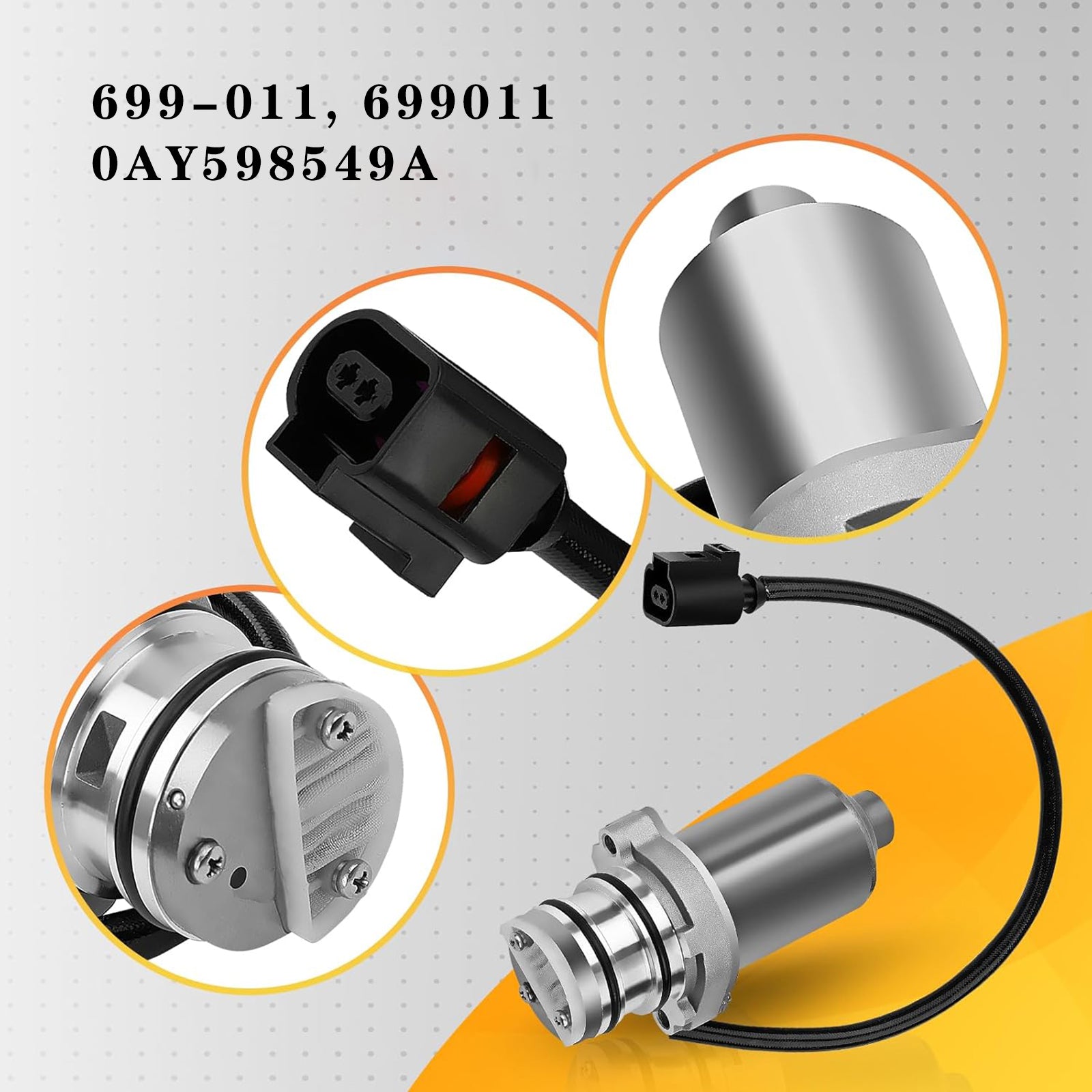 2008-2009 Audi TT Quattro V6 3.2L AWD, con códigos de eje KMC, KMD, MML, MMK Motor de bomba de embrague diferencial 0AY598549A 699011