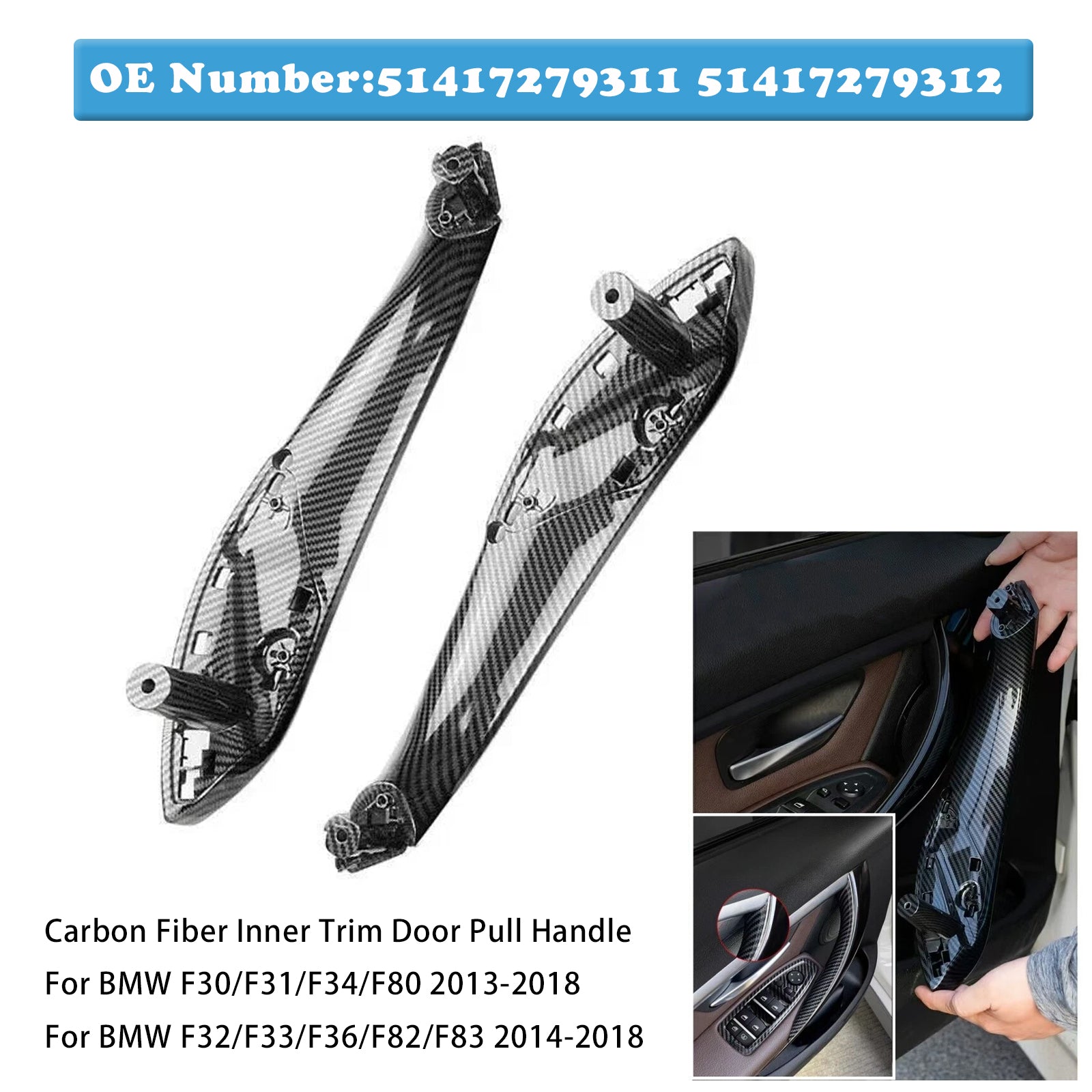 Front Links/Rechts Binnenbekleding Deur Pull Handvat Voor BMW F30 F80 F31 F32 F33 F35 M3