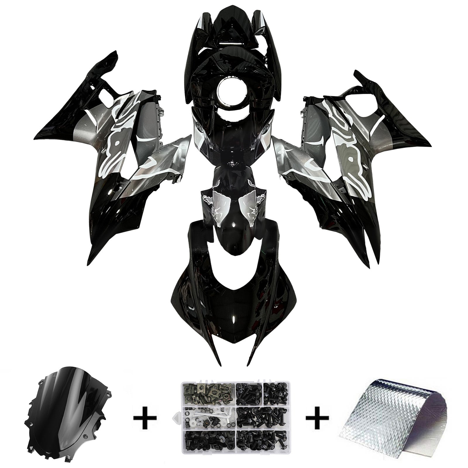 Kit de carénage d'injection carrosserie en plastique ABS adapté pour Yamaha YZF-R3 R25 2019-2021