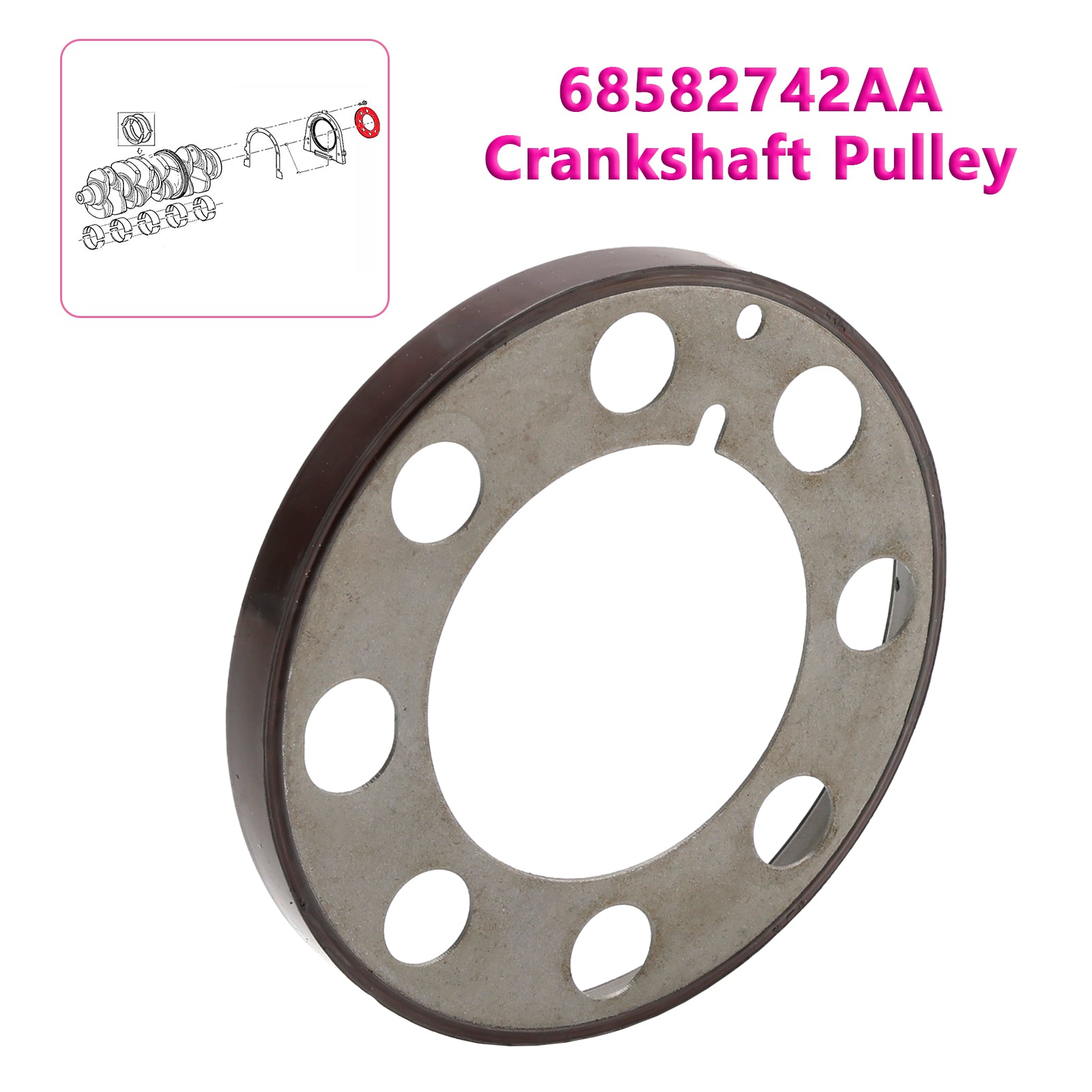 Sprocket Crankshaft Pulley 68582742AA for Jeep Grand Cherokee 3.0 2014-2023