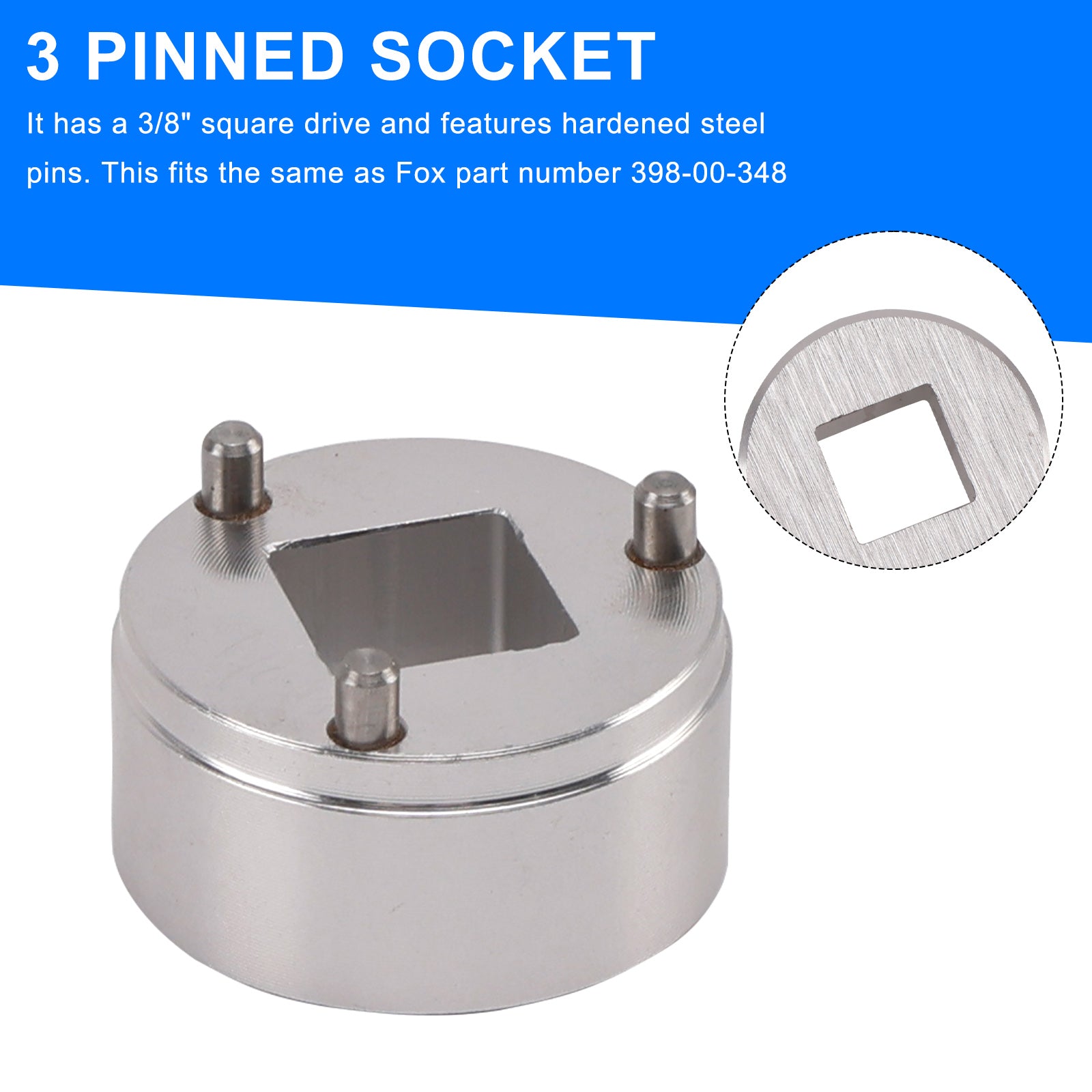 Outil de douille de fourche pour retrait du piston intérieur Fox CTD à 3 broches - comme 398-00-348