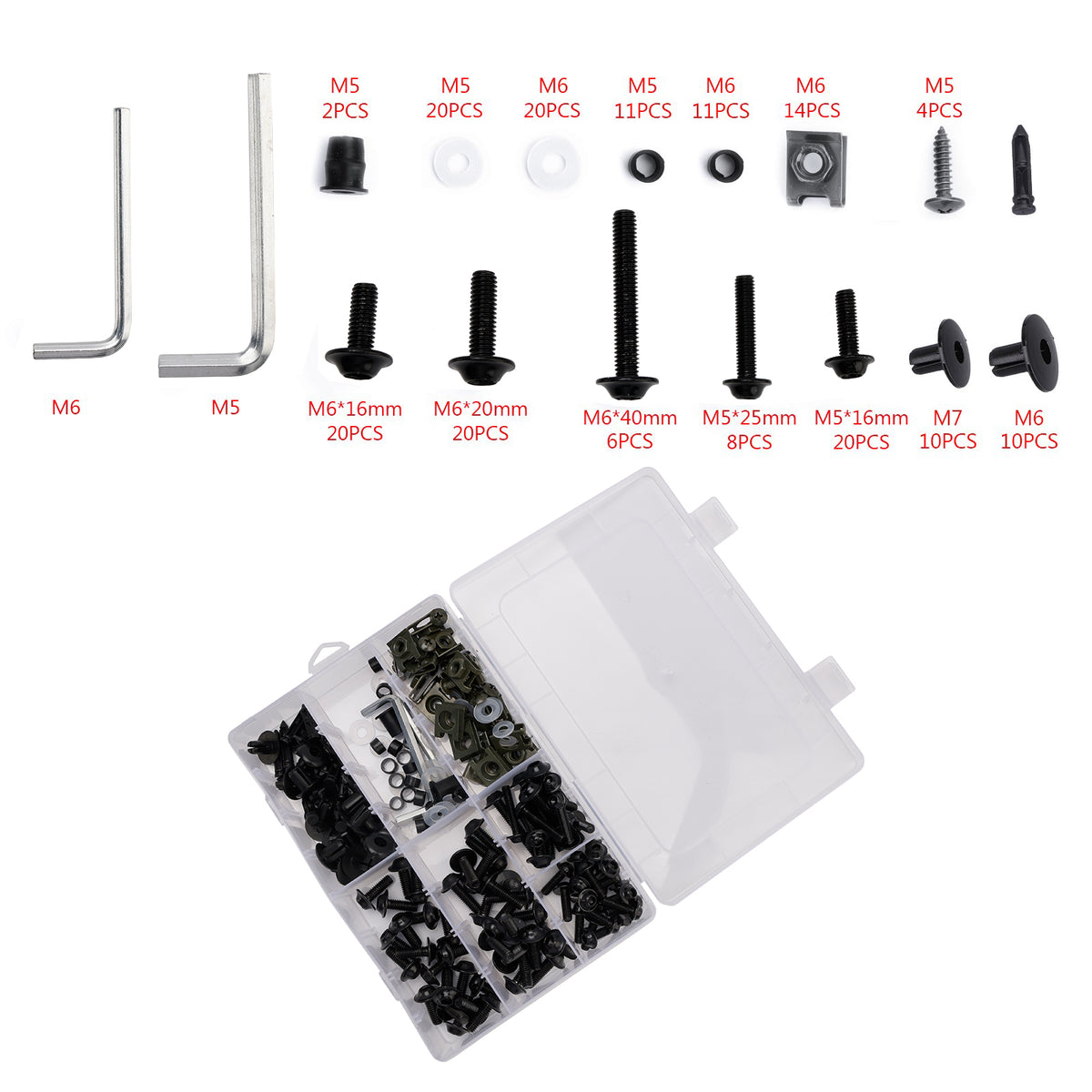 2002-2004 Ducati Monster 620 IE Fairing Bolts Screws Bodywork Kit Black Generic