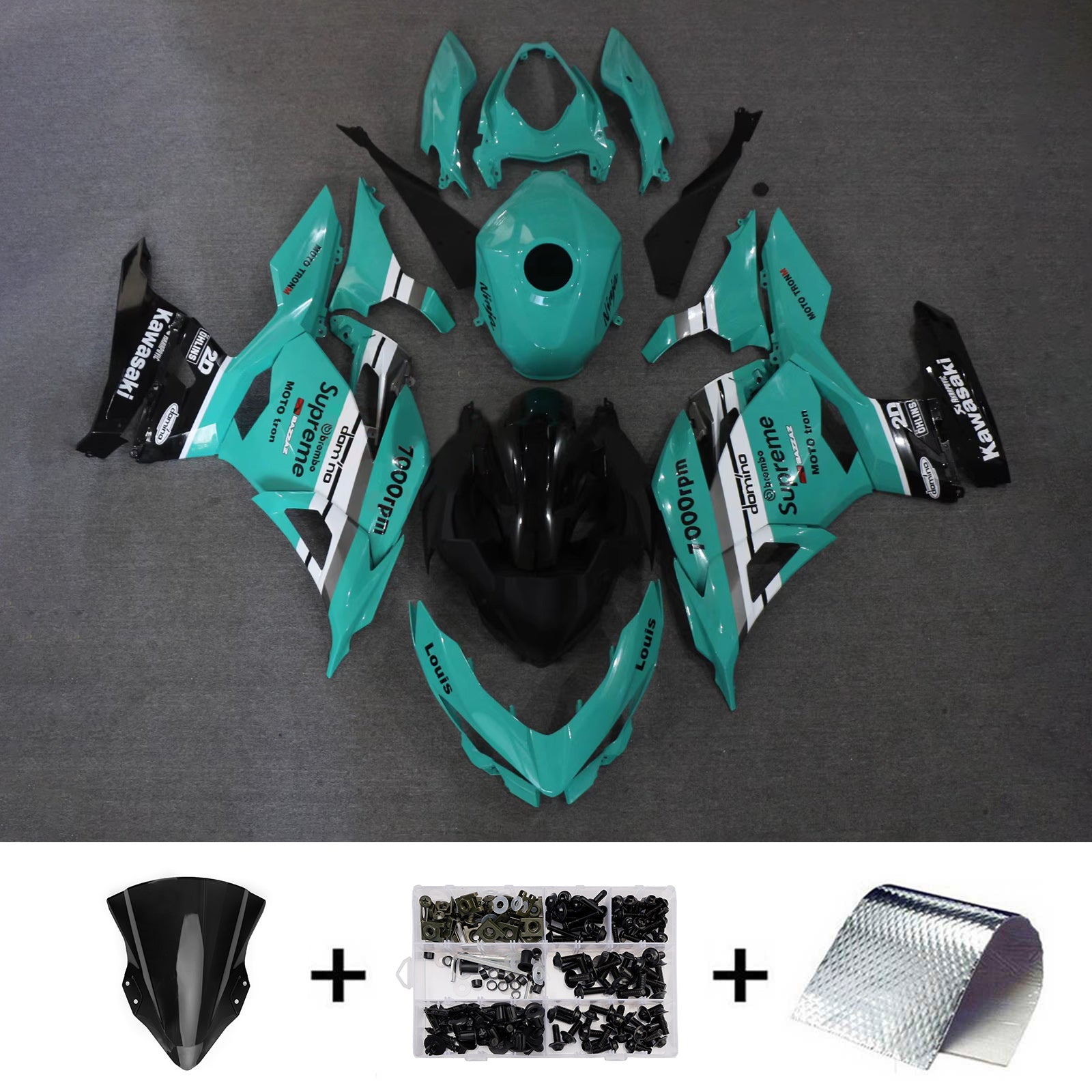 Kit carena iniezione carrozzeria in plastica ABS adatta per Kawasaki EX400 Ninja400 2018-2024