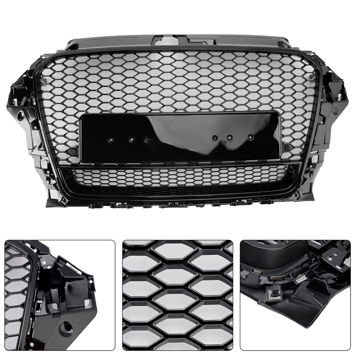 2013-2016 Audi S3 (RS3 is not fit) RS3 Style Front Henycomb Bumper Grill Grille W/Quattro Generic