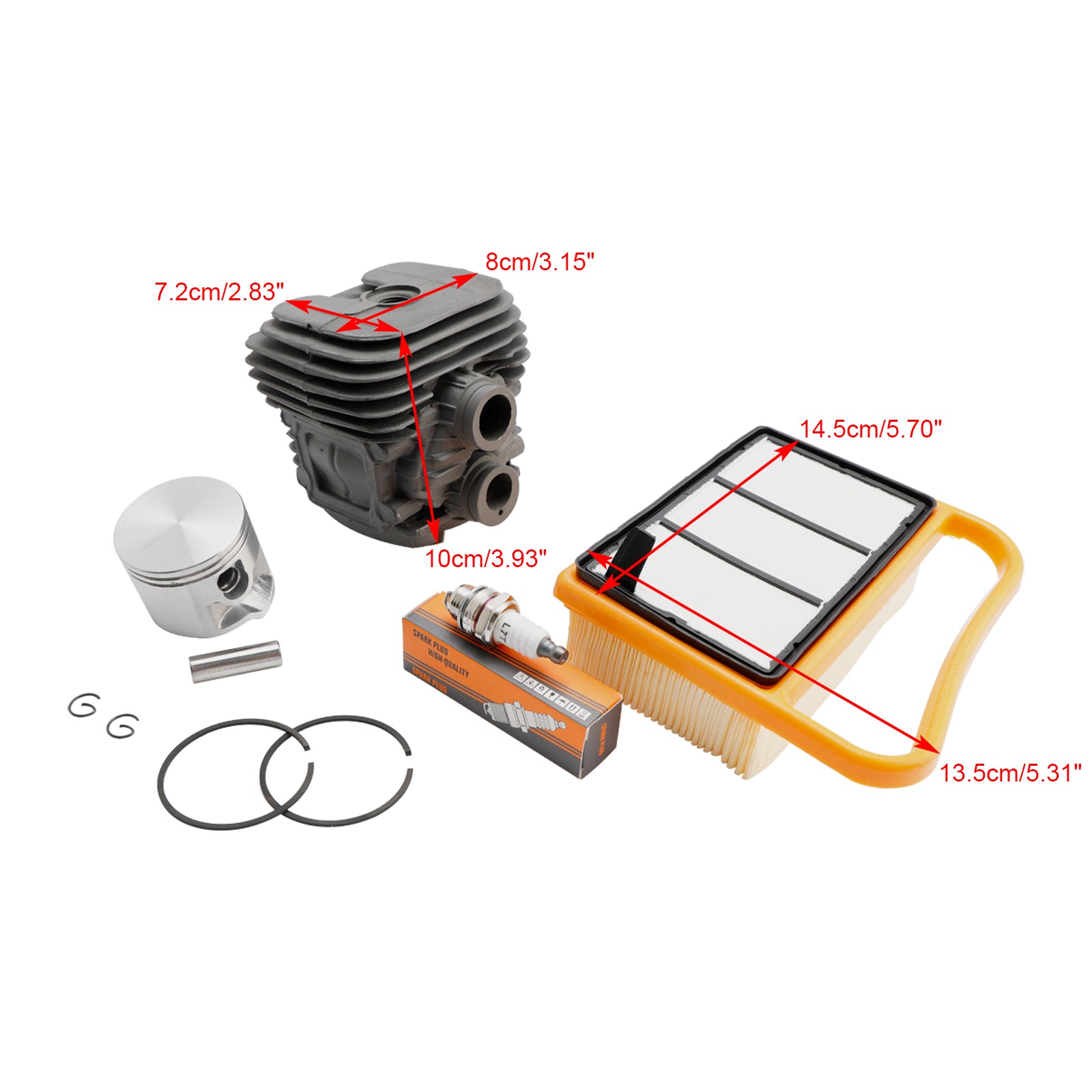 Cilinderzuigerserviceset met luchtfilter geschikt voor Stihl TS410 TS420