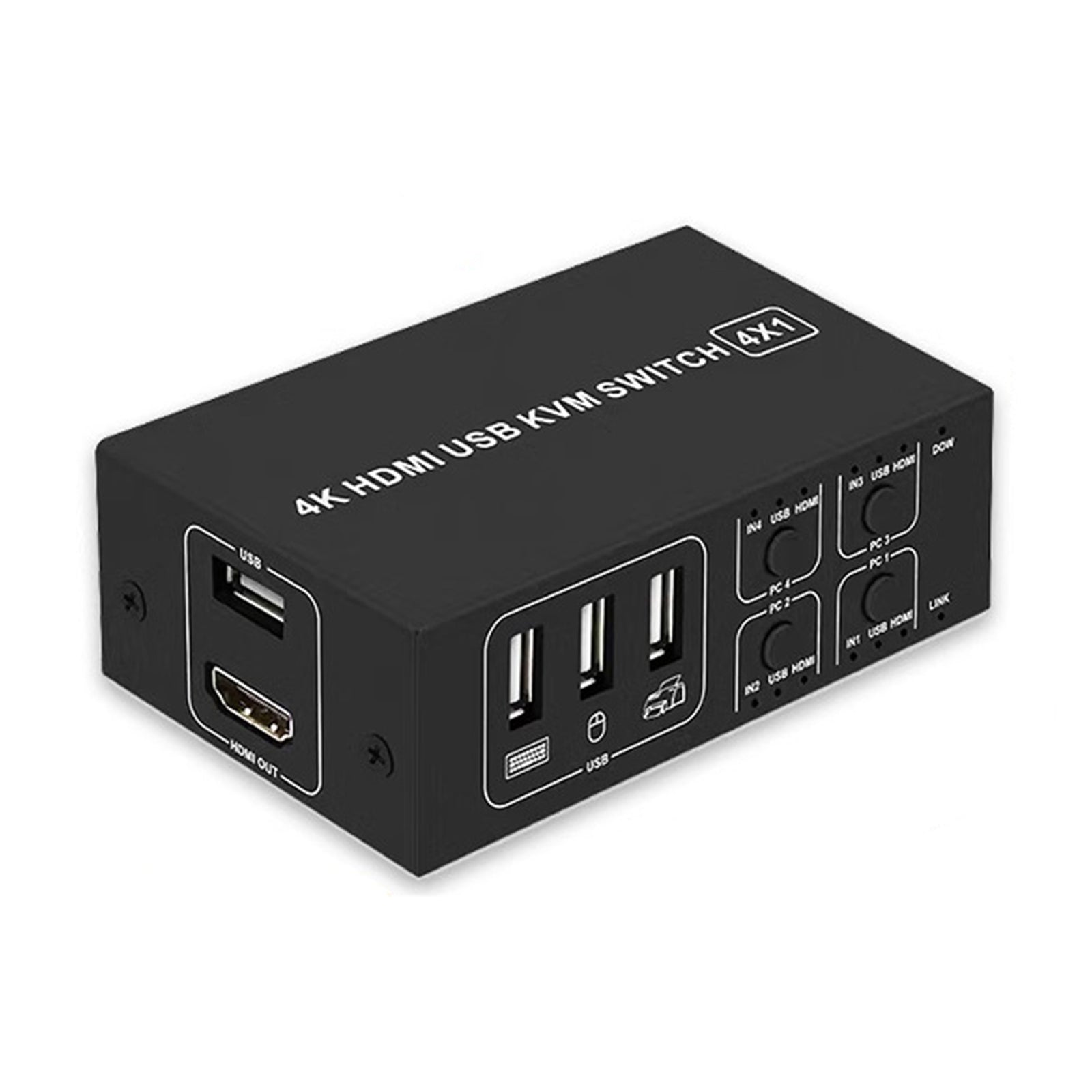 Le convertisseur de canaux quatre à un, commutateur HDMI KVM, prend en charge BLKVM PIKVM