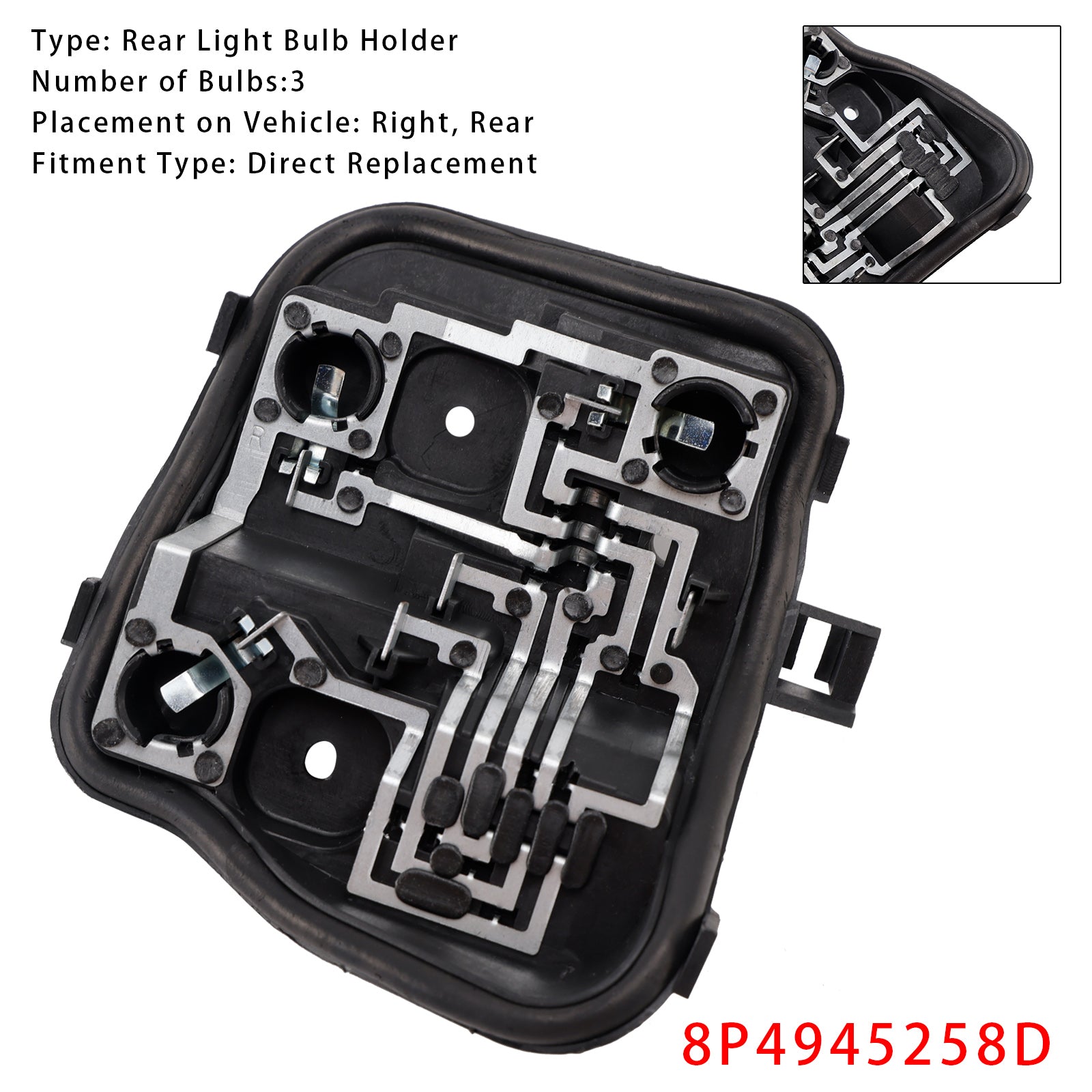 2009-2013 Audi A3 5 DOOR Sportback Right Rear Light Bulb Holder 8P4945258D