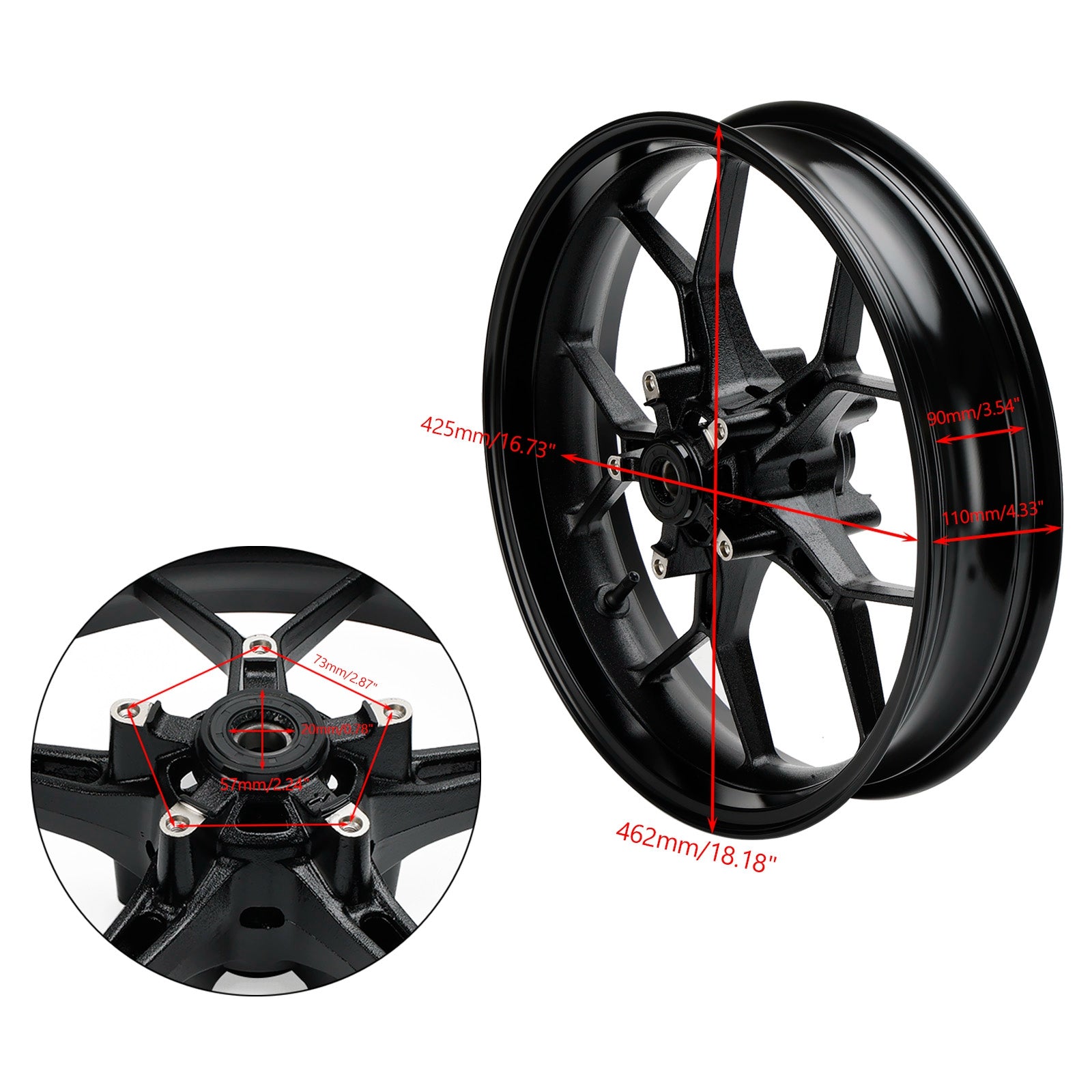 Front Wheel Rim Black For Honda CB 650 R RA / CBR 650 R RA 2019-2023 22 21 20