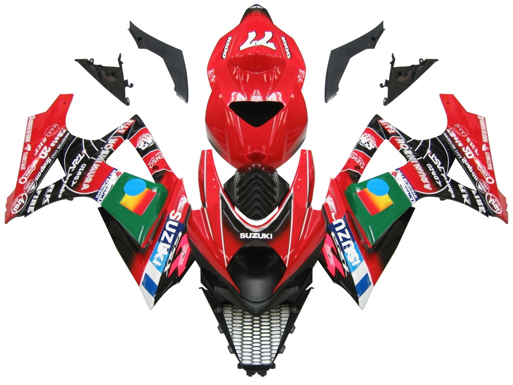 2007-2008 Suzuki GSXR 1000 Rouge Noir No.77 GSXR Racing Carénages Générique