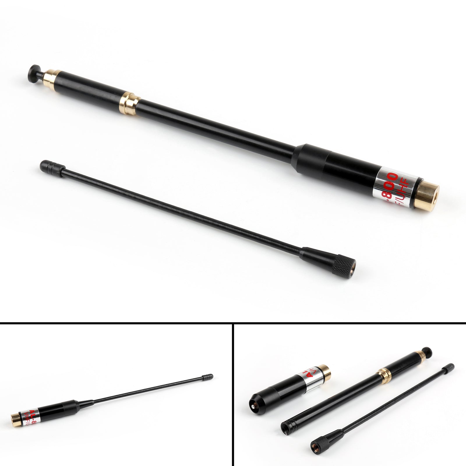 AL-800 High Gain Dual Band Extendable Antenna SMA-Male For Icom Yaesu Radio