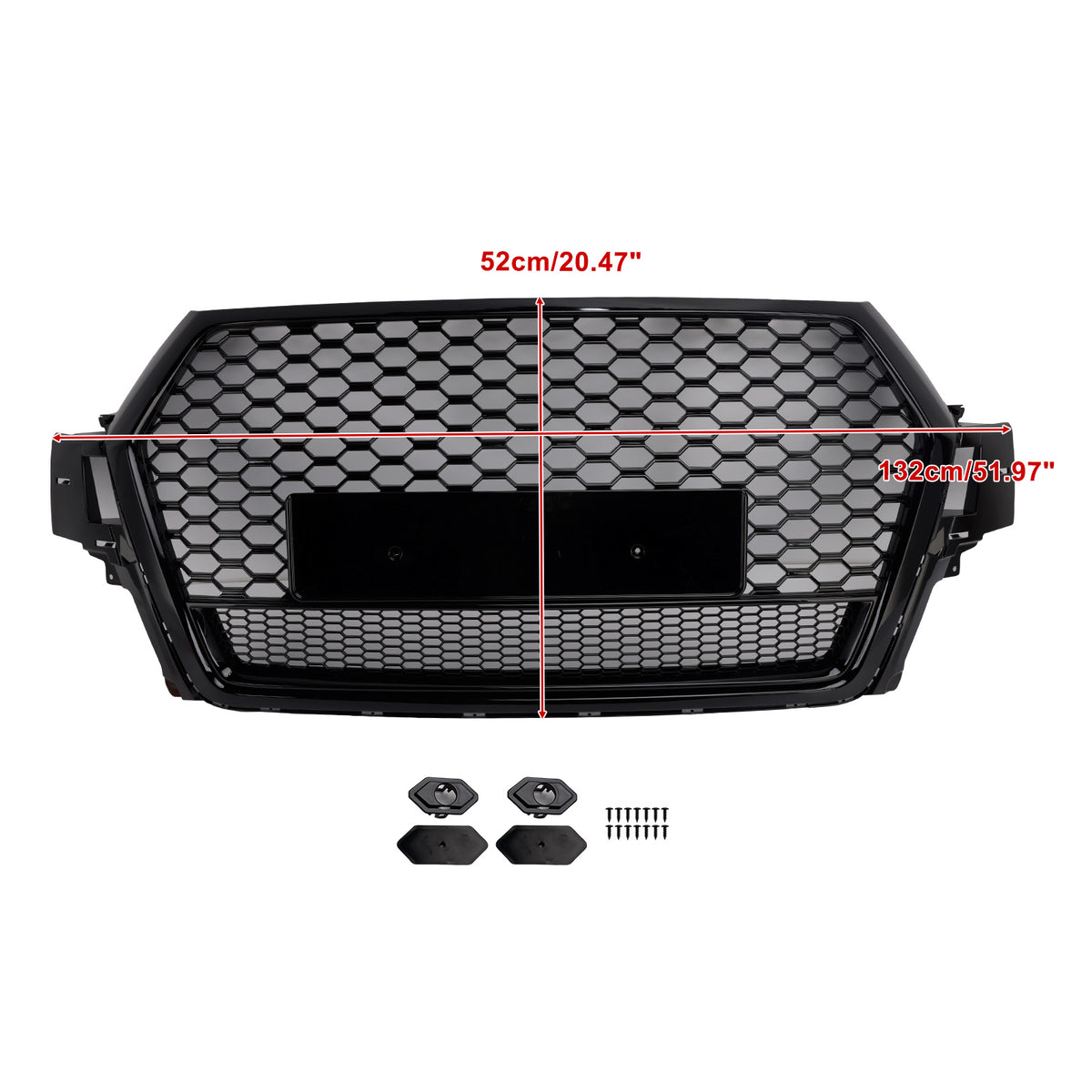 2016-2019 Audi Q7 (RSQ7 is not fit) Gloss Black Front Bumper Radiator Vent Mesh Grill Grille 4M0853651F 4M0853651G Generic