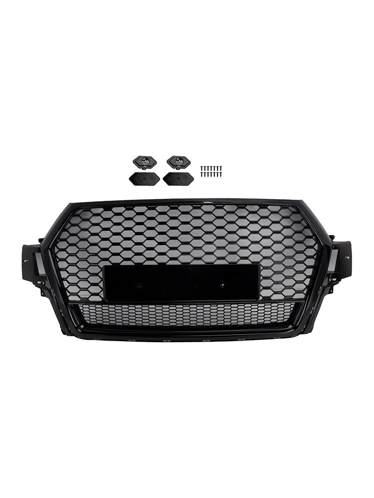 2016-2019 Audi Q7 (RSQ7 is not fit) Gloss Black Front Bumper Radiator Vent Mesh Grill Grille 4M0853651F 4M0853651G Generic