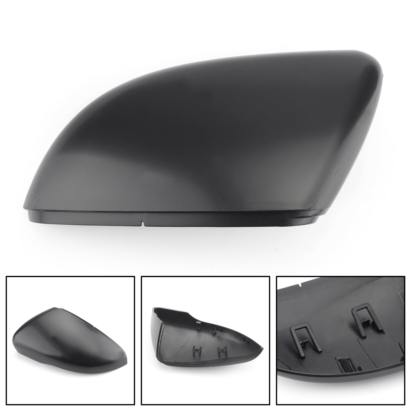 Pair Side Mirror Cover Cap Replacement for VW Golf MK6 2010-2013 Matt Black