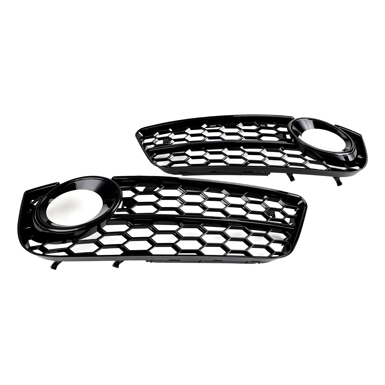 Pair Honeycomb Front Fog Lamp Cover Grille Grill Fit Audi A5 2007-2011