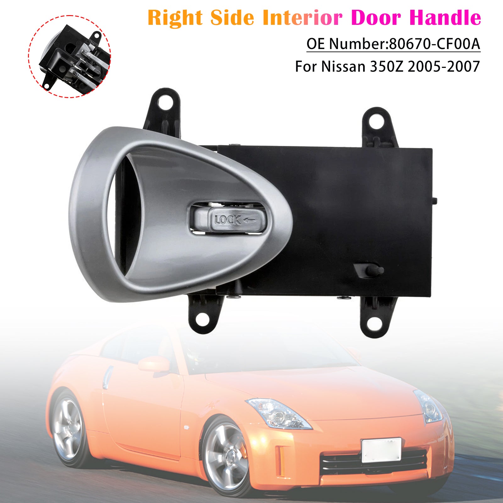 2005-2007 Nissan 350Z Interior Door Handle Right Side 80670-CF00A
