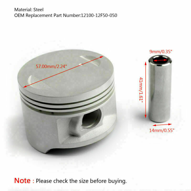 2009-2010 Suzuki DR125SM STD Piston Pin Ring Kit 57.00mm 12100-12F50-050 Generic