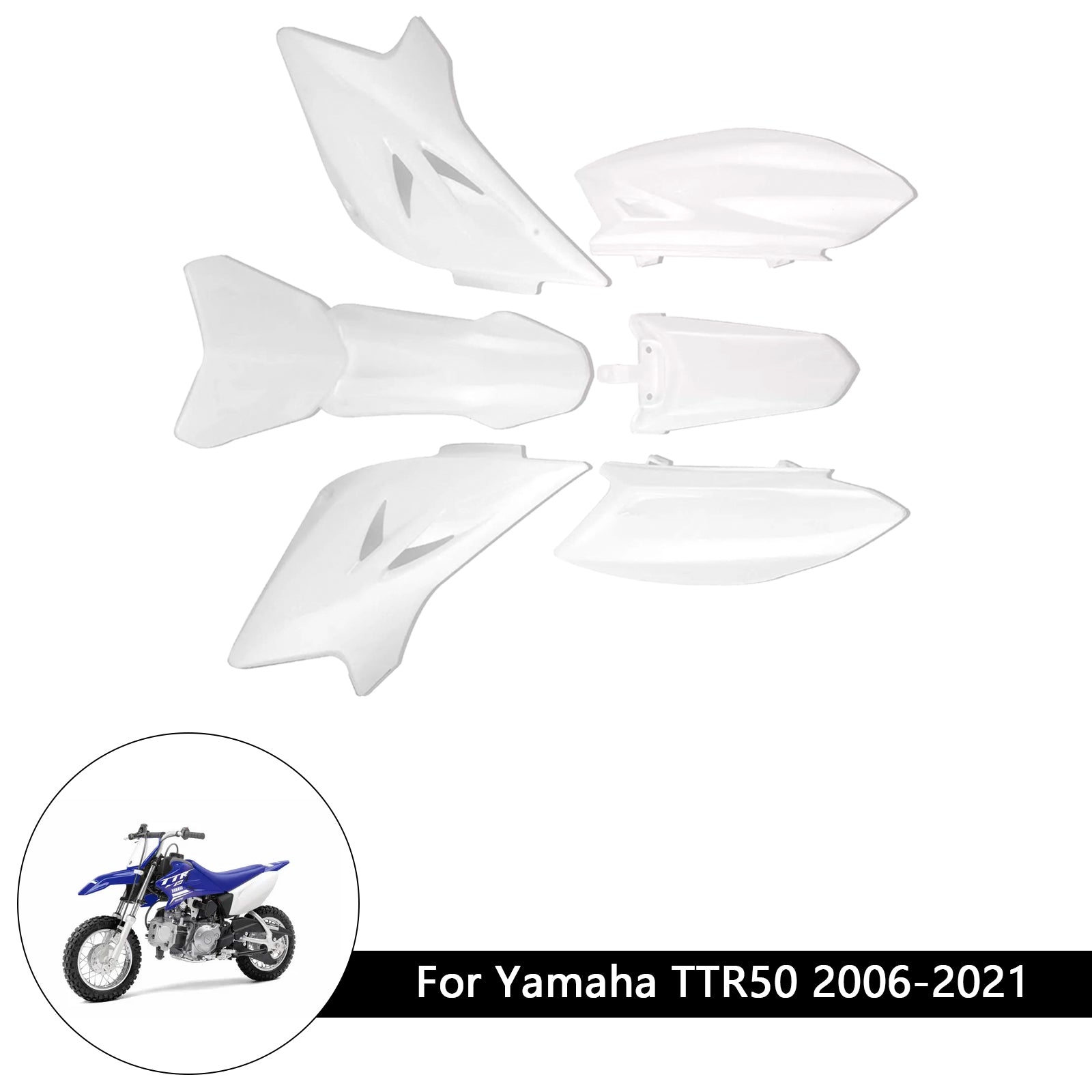 2006-2021 Yamaha TTR50 kunststof carrosseriekit voor-achterspatbordkuip