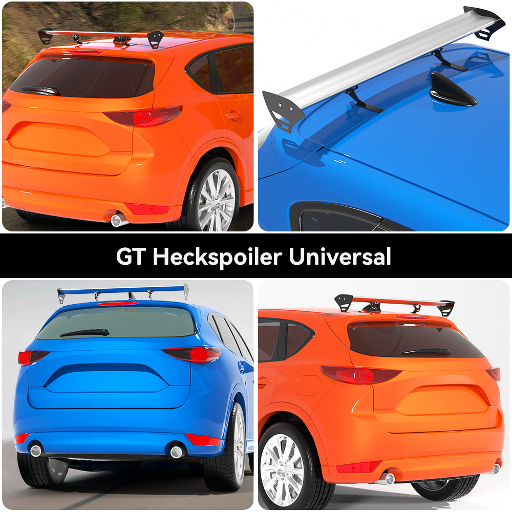 Universal Hatch Adjustable Aluminum GT Rear Trunk Wing Racing Spoiler Silver 15# Generic