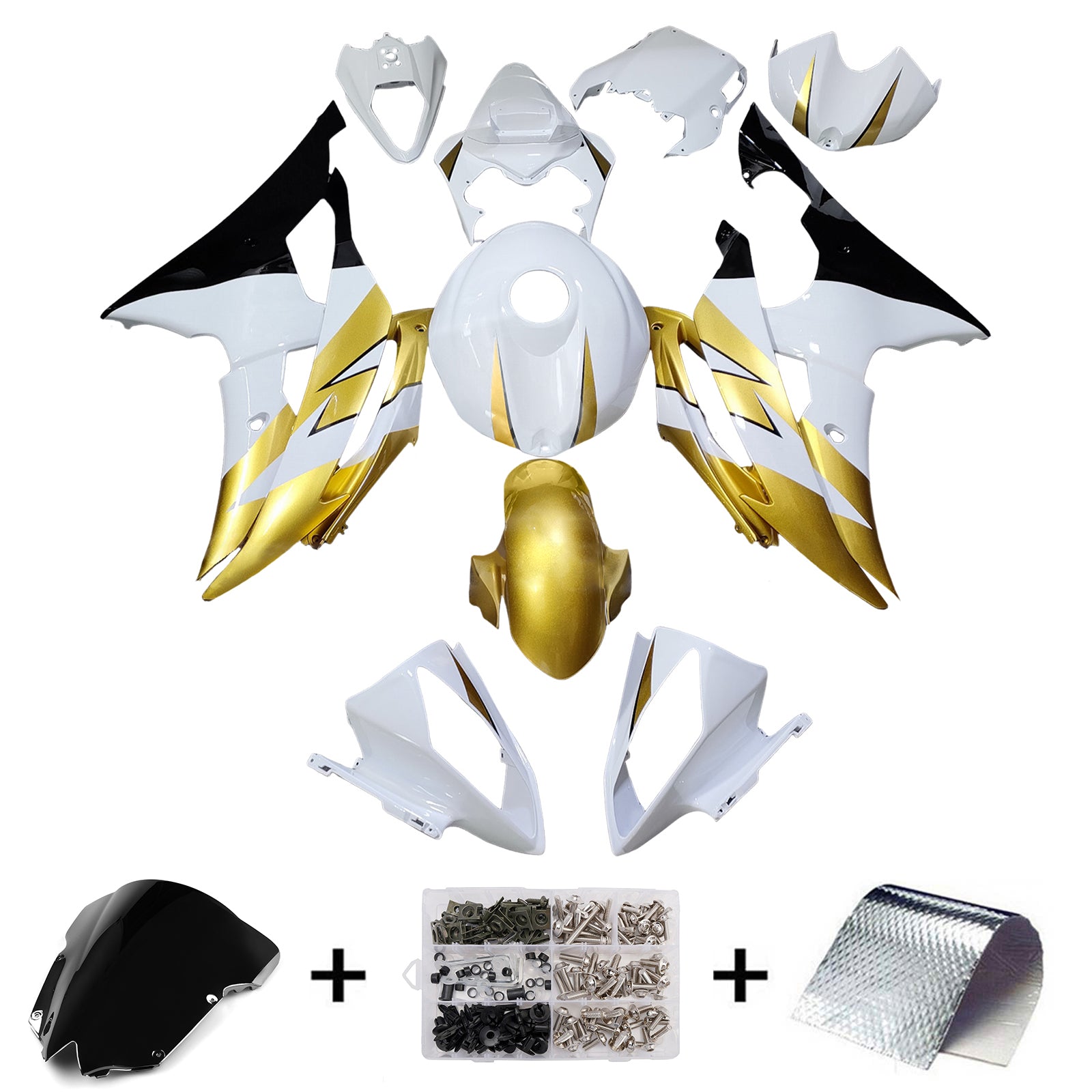 Kit de carénage d'injection carrosserie plastique ABS pour Yamaha YZFR6 YZF-R6 2008-2016